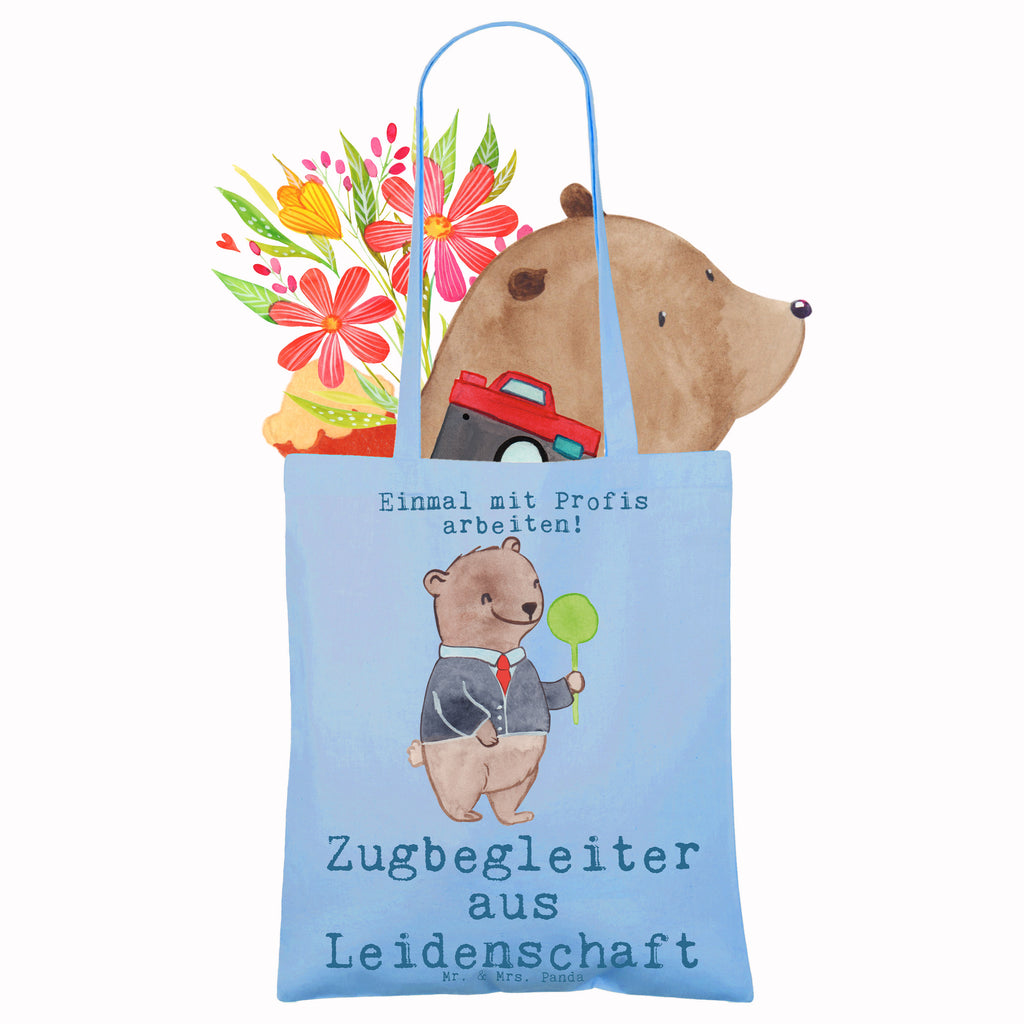 Tragetasche Zugbegleiter aus Leidenschaft Beuteltasche, Beutel, Einkaufstasche, Jutebeutel, Stoffbeutel, Tasche, Shopper, Umhängetasche, Strandtasche, Schultertasche, Stofftasche, Tragetasche, Badetasche, Jutetasche, Einkaufstüte, Laptoptasche, Beruf, Ausbildung, Jubiläum, Abschied, Rente, Kollege, Kollegin, Geschenk, Schenken, Arbeitskollege, Mitarbeiter, Firma, Danke, Dankeschön