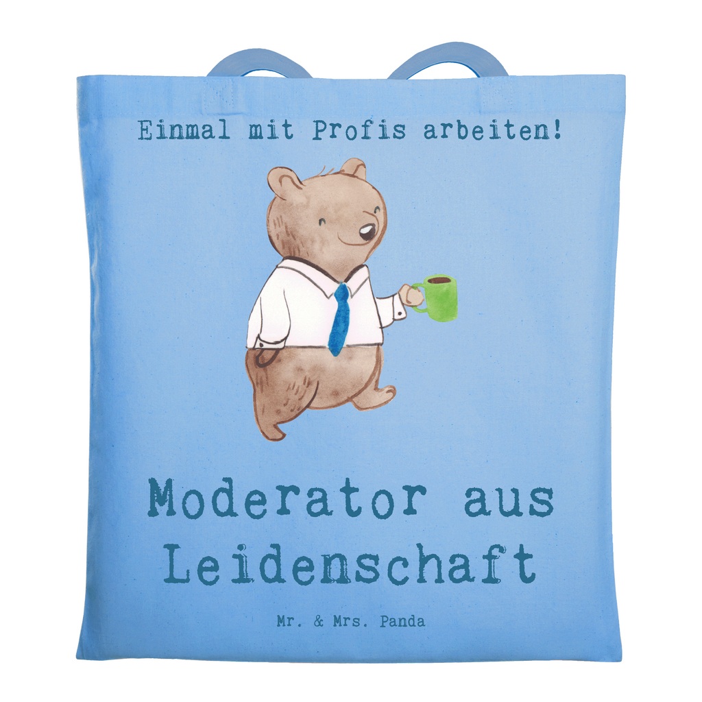 Tragetasche Moderator aus Leidenschaft Beuteltasche, Beutel, Einkaufstasche, Jutebeutel, Stoffbeutel, Tasche, Shopper, Umhängetasche, Strandtasche, Schultertasche, Stofftasche, Tragetasche, Badetasche, Jutetasche, Einkaufstüte, Laptoptasche, Beruf, Ausbildung, Jubiläum, Abschied, Rente, Kollege, Kollegin, Geschenk, Schenken, Arbeitskollege, Mitarbeiter, Firma, Danke, Dankeschön