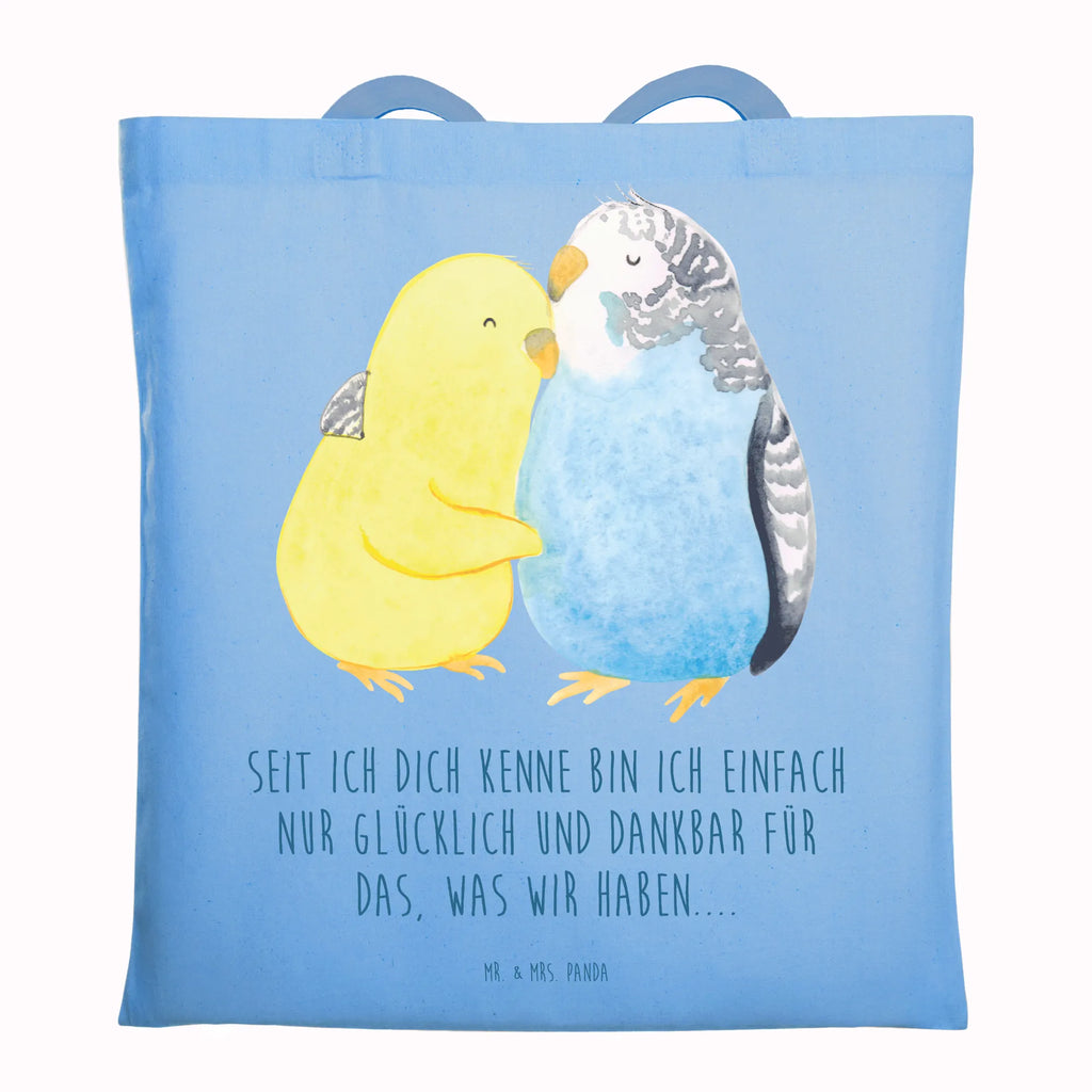 Tragetasche Wellensittich Liebe Beuteltasche, Beutel, Einkaufstasche, Jutebeutel, Stoffbeutel, Tasche, Shopper, Umhängetasche, Strandtasche, Schultertasche, Stofftasche, Tragetasche, Badetasche, Jutetasche, Einkaufstüte, Laptoptasche, Liebe, Partner, Freund, Freundin, Ehemann, Ehefrau, Heiraten, Verlobung, Heiratsantrag, Liebesgeschenk, Jahrestag, Hocheitstag, Vögel, Wellensittich, Nähe, Kuscheln, Vertrauen