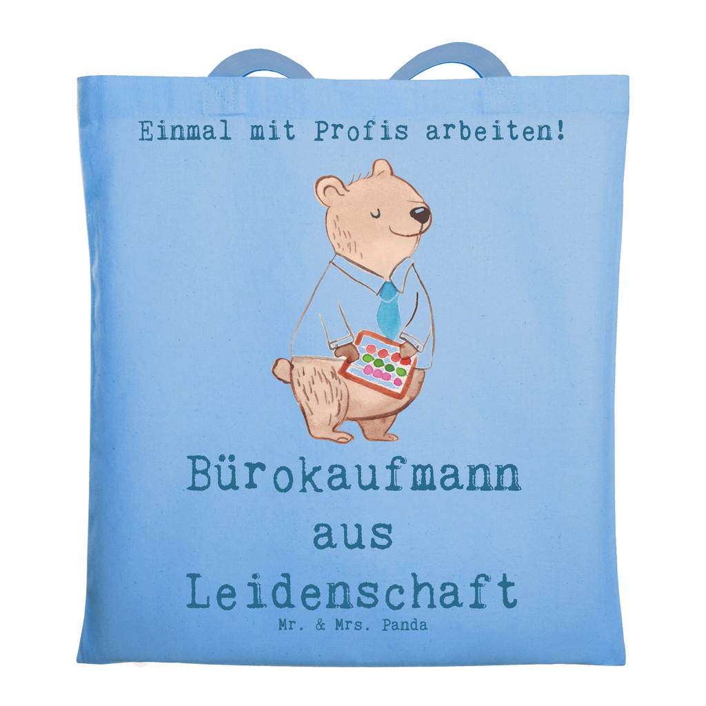 Tragetasche Bürokaufmann aus Leidenschaft Beuteltasche, Beutel, Einkaufstasche, Jutebeutel, Stoffbeutel, Tasche, Shopper, Umhängetasche, Strandtasche, Schultertasche, Stofftasche, Tragetasche, Badetasche, Jutetasche, Einkaufstüte, Laptoptasche, Beruf, Ausbildung, Jubiläum, Abschied, Rente, Kollege, Kollegin, Geschenk, Schenken, Arbeitskollege, Mitarbeiter, Firma, Danke, Dankeschön, Bürokaufmann, Kaufmann für Büromanagement