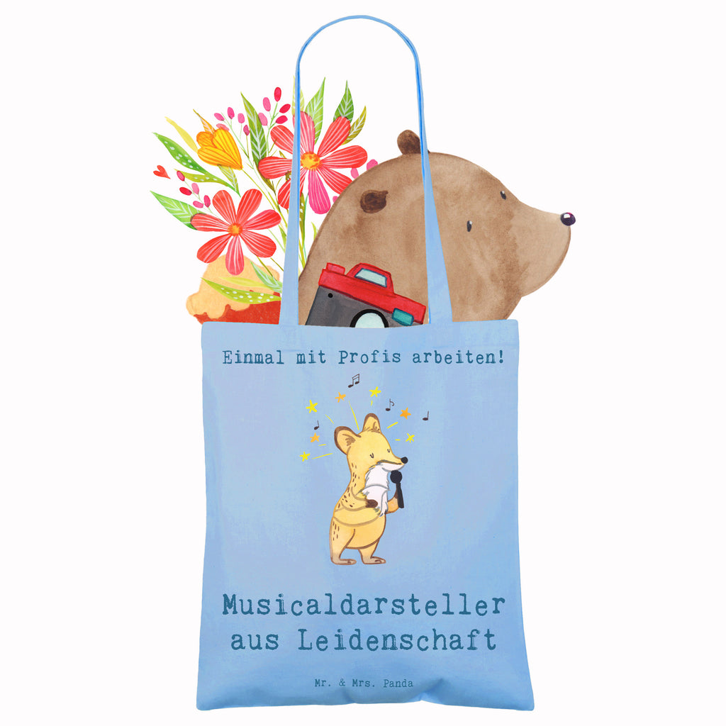 Tragetasche Musicaldarsteller aus Leidenschaft Beuteltasche, Beutel, Einkaufstasche, Jutebeutel, Stoffbeutel, Tasche, Shopper, Umhängetasche, Strandtasche, Schultertasche, Stofftasche, Tragetasche, Badetasche, Jutetasche, Einkaufstüte, Laptoptasche, Beruf, Ausbildung, Jubiläum, Abschied, Rente, Kollege, Kollegin, Geschenk, Schenken, Arbeitskollege, Mitarbeiter, Firma, Danke, Dankeschön