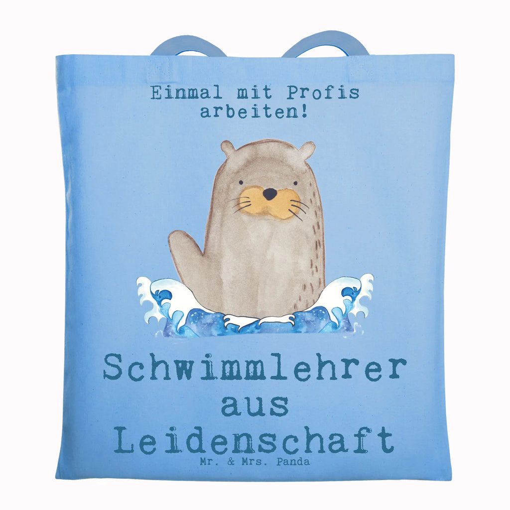 Tragetasche Schwimmlehrer aus Leidenschaft Beuteltasche, Beutel, Einkaufstasche, Jutebeutel, Stoffbeutel, Tasche, Shopper, Umhängetasche, Strandtasche, Schultertasche, Stofftasche, Tragetasche, Badetasche, Jutetasche, Einkaufstüte, Laptoptasche, Beruf, Ausbildung, Jubiläum, Abschied, Rente, Kollege, Kollegin, Geschenk, Schenken, Arbeitskollege, Mitarbeiter, Firma, Danke, Dankeschön, Schwimmlehrer, Schwimmbad, Schwimmschule, Schwimmverein, Schwimmkurs