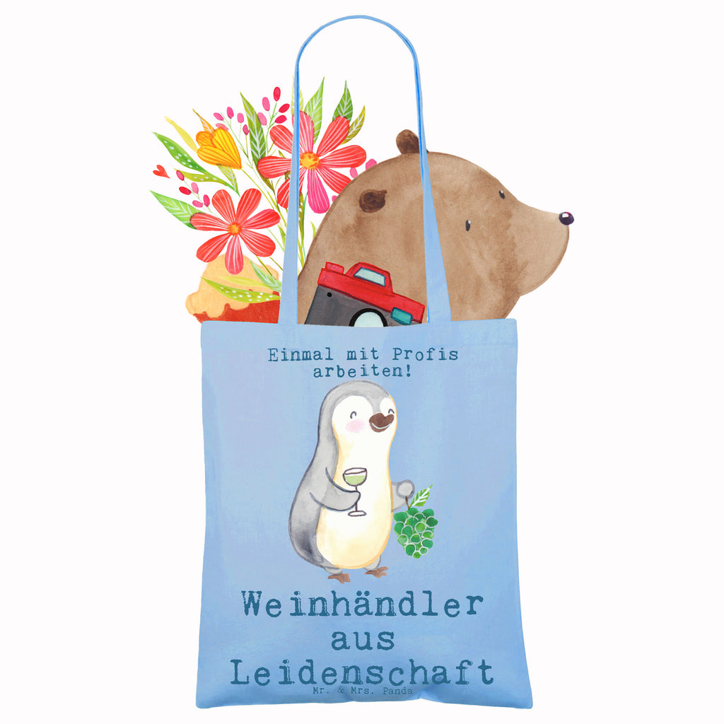 Tragetasche Weinhändler aus Leidenschaft Beuteltasche, Beutel, Einkaufstasche, Jutebeutel, Stoffbeutel, Tasche, Shopper, Umhängetasche, Strandtasche, Schultertasche, Stofftasche, Tragetasche, Badetasche, Jutetasche, Einkaufstüte, Laptoptasche, Beruf, Ausbildung, Jubiläum, Abschied, Rente, Kollege, Kollegin, Geschenk, Schenken, Arbeitskollege, Mitarbeiter, Firma, Danke, Dankeschön