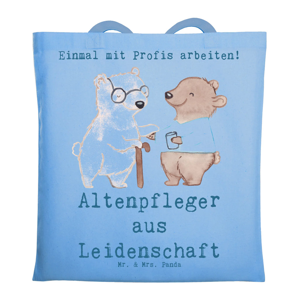 Tragetasche Altenpfleger aus Leidenschaft Beuteltasche, Beutel, Einkaufstasche, Jutebeutel, Stoffbeutel, Tasche, Shopper, Umhängetasche, Strandtasche, Schultertasche, Stofftasche, Tragetasche, Badetasche, Jutetasche, Einkaufstüte, Laptoptasche, Beruf, Ausbildung, Jubiläum, Abschied, Rente, Kollege, Kollegin, Geschenk, Schenken, Arbeitskollege, Mitarbeiter, Firma, Danke, Dankeschön, Altenpfleger, Pfleger, Altenheim Eröffnung