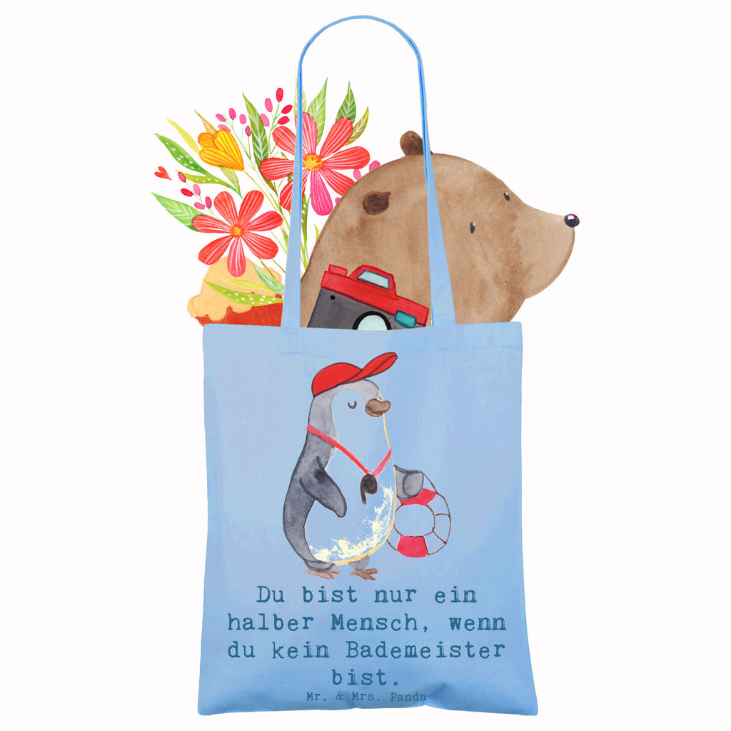 Tragetasche Bademeister mit Herz Beuteltasche, Beutel, Einkaufstasche, Jutebeutel, Stoffbeutel, Tasche, Shopper, Umhängetasche, Strandtasche, Schultertasche, Stofftasche, Tragetasche, Badetasche, Jutetasche, Einkaufstüte, Laptoptasche, Beruf, Ausbildung, Jubiläum, Abschied, Rente, Kollege, Kollegin, Geschenk, Schenken, Arbeitskollege, Mitarbeiter, Firma, Danke, Dankeschön, Bademeister, Rettungsschwimmer, Schwimmmeister, Schwimmbad, Freibad, Badeanstalt, Schwimmverein, Schwimmschule