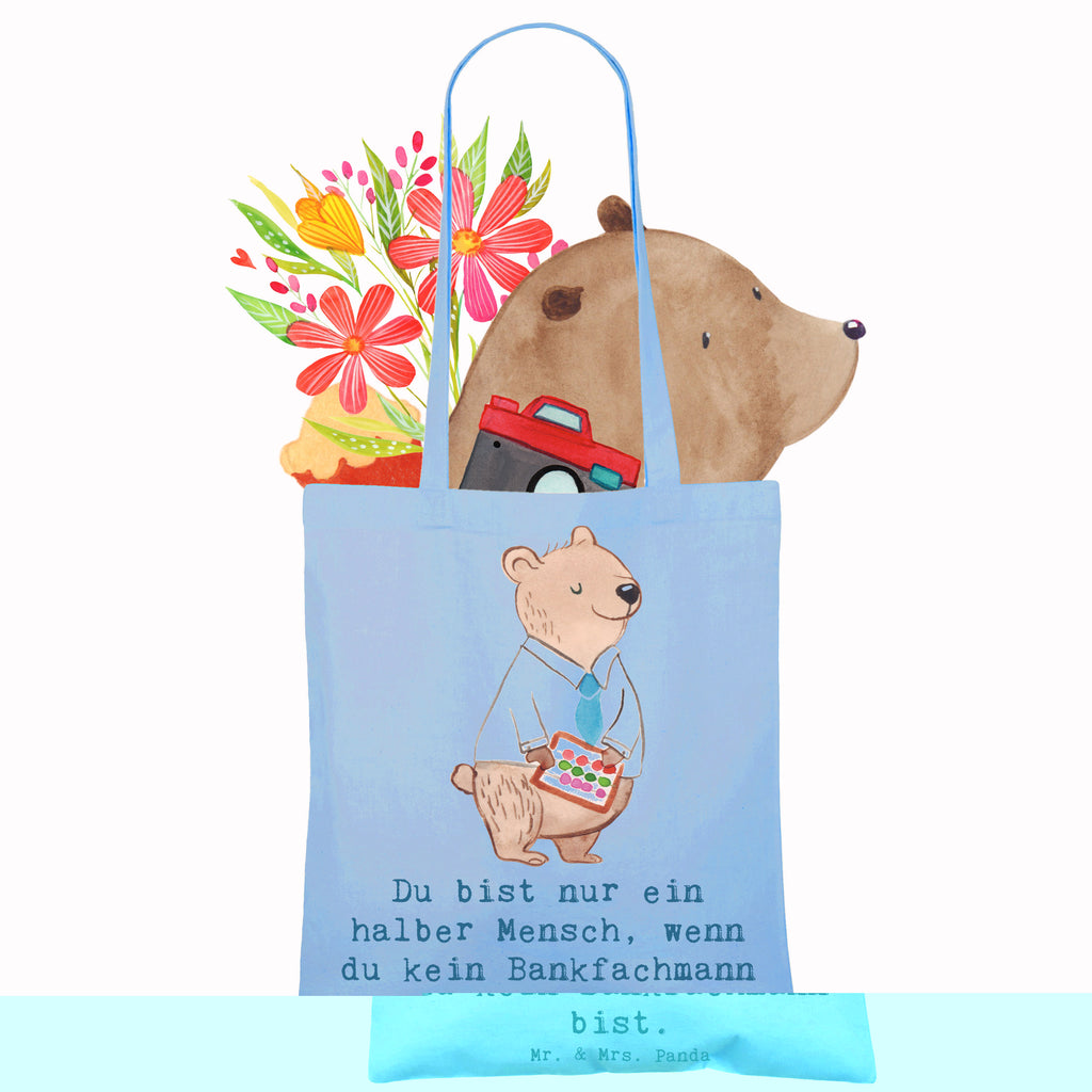 Tragetasche Bankfachmann mit Herz Beuteltasche, Beutel, Einkaufstasche, Jutebeutel, Stoffbeutel, Tasche, Shopper, Umhängetasche, Strandtasche, Schultertasche, Stofftasche, Tragetasche, Badetasche, Jutetasche, Einkaufstüte, Laptoptasche, Beruf, Ausbildung, Jubiläum, Abschied, Rente, Kollege, Kollegin, Geschenk, Schenken, Arbeitskollege, Mitarbeiter, Firma, Danke, Dankeschön, Bankfachmann, Bankangestellter, Bänker, Bankberater