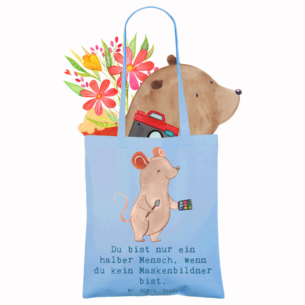 Tragetasche Maskenbildner mit Herz Beuteltasche, Beutel, Einkaufstasche, Jutebeutel, Stoffbeutel, Tasche, Shopper, Umhängetasche, Strandtasche, Schultertasche, Stofftasche, Tragetasche, Badetasche, Jutetasche, Einkaufstüte, Laptoptasche, Beruf, Ausbildung, Jubiläum, Abschied, Rente, Kollege, Kollegin, Geschenk, Schenken, Arbeitskollege, Mitarbeiter, Firma, Danke, Dankeschön, Kosmetiker, Make Up Artist, Maskenbildner, Visagist, Beauty Salon, Kosmetikstudio, Eröffnung