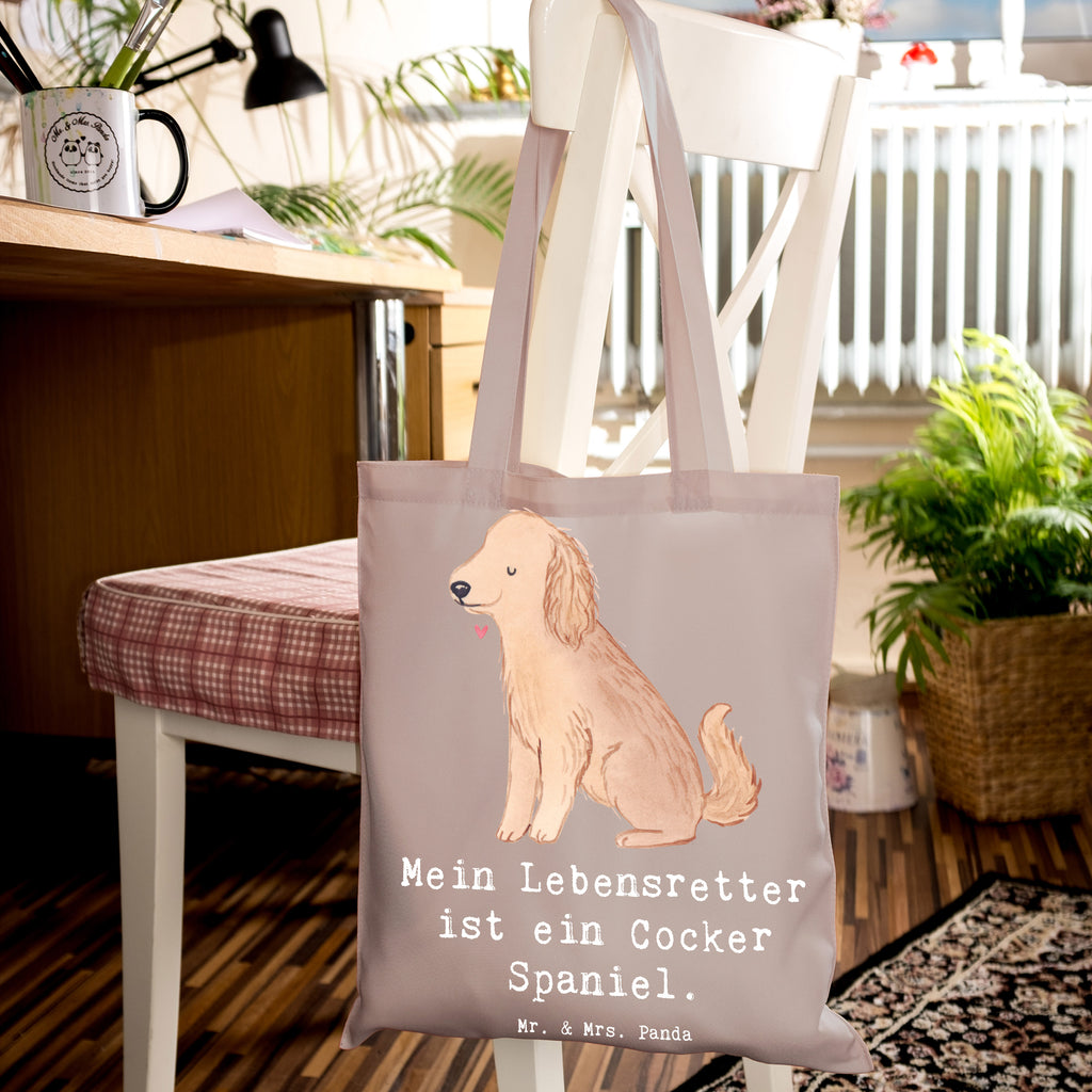 Tragetasche Cocker Spaniel Lebensretter Beuteltasche, Beutel, Einkaufstasche, Jutebeutel, Stoffbeutel, Tasche, Shopper, Umhängetasche, Strandtasche, Schultertasche, Stofftasche, Tragetasche, Badetasche, Jutetasche, Einkaufstüte, Laptoptasche, Hund, Hunderasse, Rassehund, Hundebesitzer, Geschenk, Tierfreund, Schenken, Welpe, Englische Cockerspaniel, Cocker Spaniel