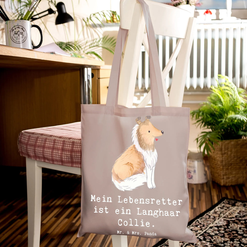 Tragetasche Langhaar Collie Lebensretter Beuteltasche, Beutel, Einkaufstasche, Jutebeutel, Stoffbeutel, Tasche, Shopper, Umhängetasche, Strandtasche, Schultertasche, Stofftasche, Tragetasche, Badetasche, Jutetasche, Einkaufstüte, Laptoptasche, Hund, Hunderasse, Rassehund, Hundebesitzer, Geschenk, Tierfreund, Schenken, Welpe, Langhaar Collie, britischer Hütehund