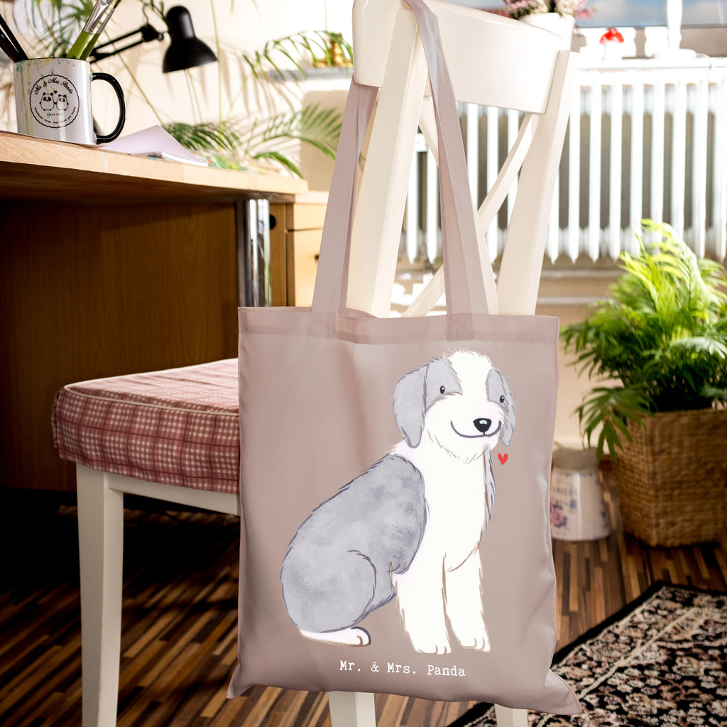 Tragetasche Bearded Collie Lebensretter Beuteltasche, Beutel, Einkaufstasche, Jutebeutel, Stoffbeutel, Tasche, Shopper, Umhängetasche, Strandtasche, Schultertasche, Stofftasche, Tragetasche, Badetasche, Jutetasche, Einkaufstüte, Laptoptasche, Hund, Hunderasse, Rassehund, Hundebesitzer, Geschenk, Tierfreund, Schenken, Welpe, Bearded Collie, britischer Hütehund