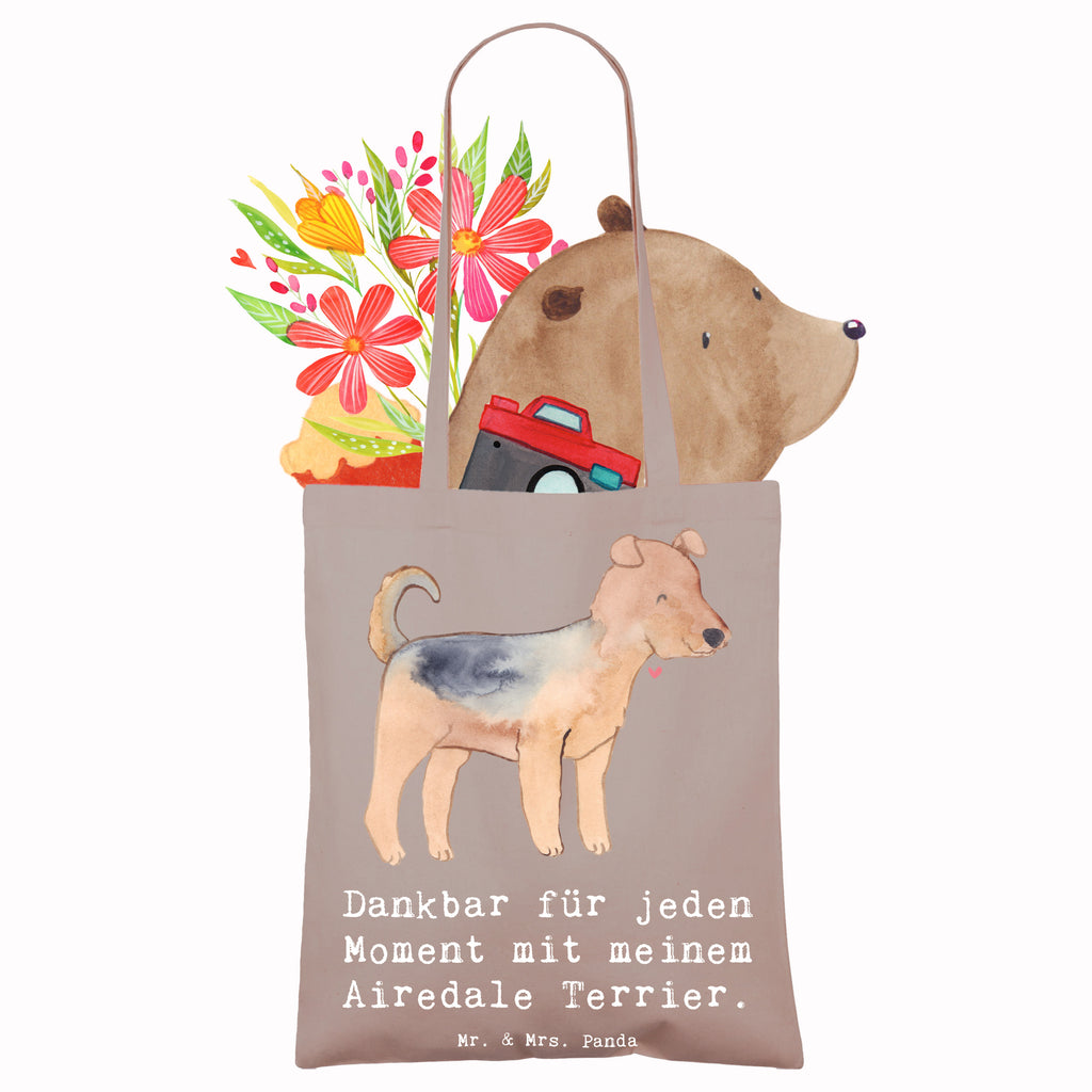 Tragetasche Airedale Terrier Moment Beuteltasche, Beutel, Einkaufstasche, Jutebeutel, Stoffbeutel, Tasche, Shopper, Umhängetasche, Strandtasche, Schultertasche, Stofftasche, Tragetasche, Badetasche, Jutetasche, Einkaufstüte, Laptoptasche, Hund, Hunderasse, Rassehund, Hundebesitzer, Geschenk, Tierfreund, Schenken, Welpe, Airedale Terrier