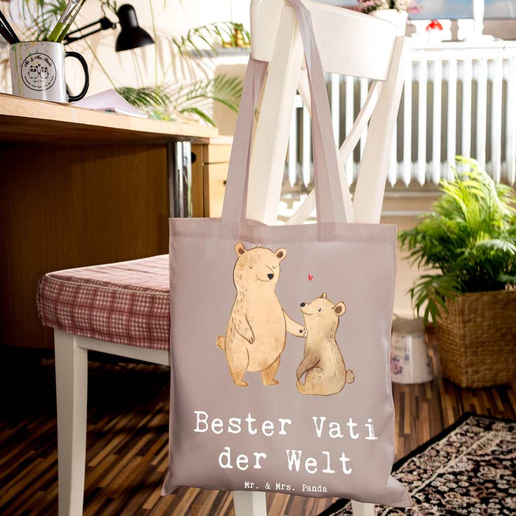 Tragetasche Bär Bester Vati der Welt Beuteltasche, Beutel, Einkaufstasche, Jutebeutel, Stoffbeutel, Tasche, Shopper, Umhängetasche, Strandtasche, Schultertasche, Stofftasche, Tragetasche, Badetasche, Jutetasche, Einkaufstüte, Laptoptasche, für, Dankeschön, Geschenk, Schenken, Geburtstag, Geburtstagsgeschenk, Geschenkidee, Danke, Bedanken, Mitbringsel, Freude machen, Geschenktipp, Vater, Papa, Dad, Daddy, Paps, Papi, Vati, Eltern, Geschenk Vater, Mann, Familie, Bester, Kleinigkeit