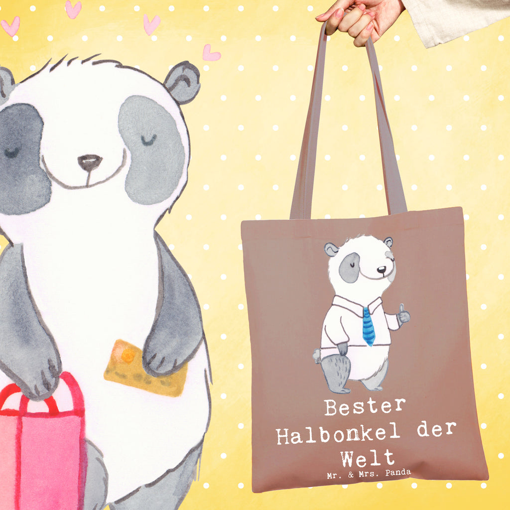 Tragetasche Panda Bester Halbonkel der Welt Beuteltasche, Beutel, Einkaufstasche, Jutebeutel, Stoffbeutel, Tasche, Shopper, Umhängetasche, Strandtasche, Schultertasche, Stofftasche, Tragetasche, Badetasche, Jutetasche, Einkaufstüte, Laptoptasche, für, Dankeschön, Geschenk, Schenken, Geburtstag, Geburtstagsgeschenk, Geschenkidee, Danke, Bedanken, Mitbringsel, Freude machen, Geschenktipp, Onkel, bester Onkel, Halbonkel, Stiefonkel, Stief, Stiefgeschwister, Familie, Kleinigkeit