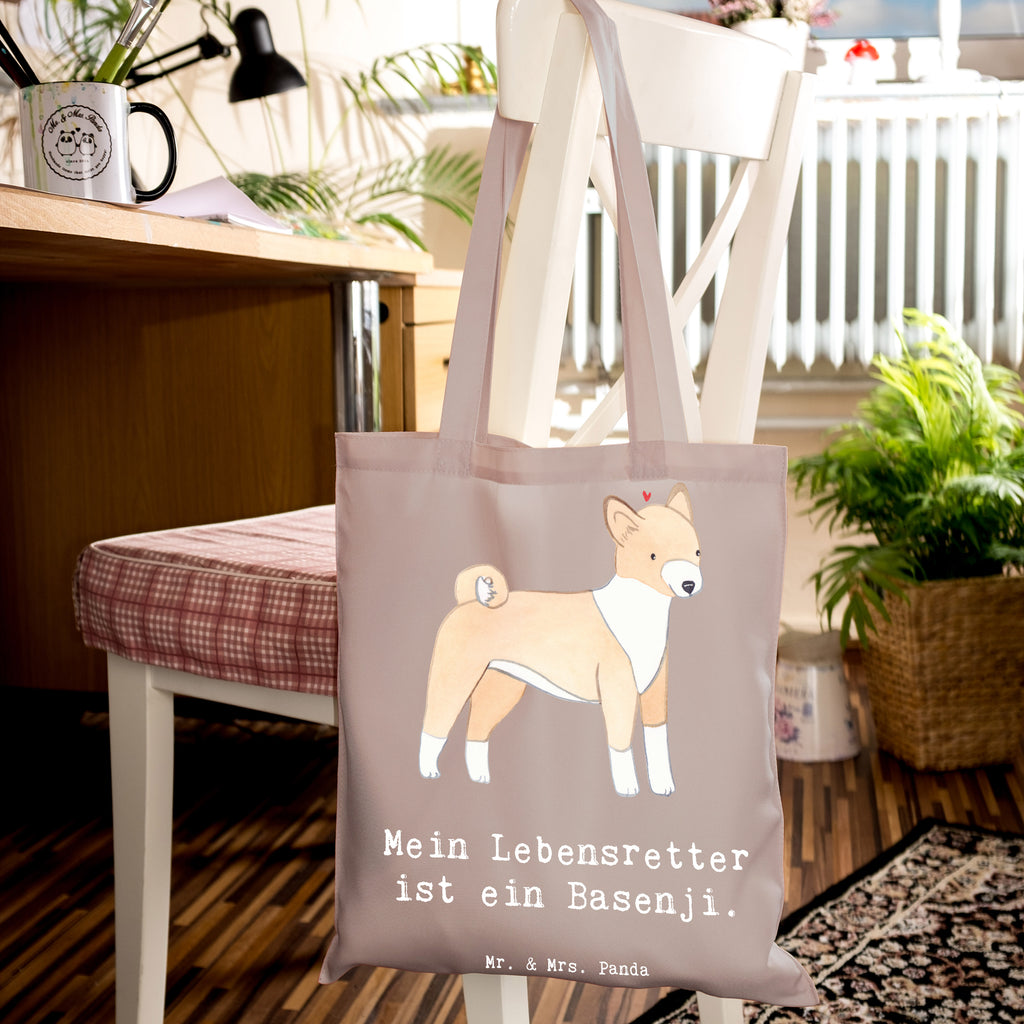 Tragetasche Basenji Lebensretter Beuteltasche, Beutel, Einkaufstasche, Jutebeutel, Stoffbeutel, Tasche, Shopper, Umhängetasche, Strandtasche, Schultertasche, Stofftasche, Tragetasche, Badetasche, Jutetasche, Einkaufstüte, Laptoptasche, Hund, Hunderasse, Rassehund, Hundebesitzer, Geschenk, Tierfreund, Schenken, Welpe, Kongo-Terrier, Basenji