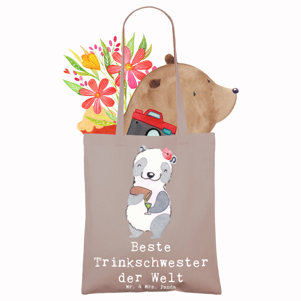 Tragetasche Panda Beste Trinkschwester der Welt Beuteltasche, Beutel, Einkaufstasche, Jutebeutel, Stoffbeutel, Tasche, Shopper, Umhängetasche, Strandtasche, Schultertasche, Stofftasche, Tragetasche, Badetasche, Jutetasche, Einkaufstüte, Laptoptasche, für, Dankeschön, Geschenk, Schenken, Geburtstag, Geburtstagsgeschenk, Geschenkidee, Danke, Bedanken, Mitbringsel, Freude machen, Geschenktipp, Trinkschwester, Saufschwester, Schwester, Sister, Freundin, Party, Bae, Trinken, Alkohol, Wochenende, Kleinigkeit, Sister from another Mister