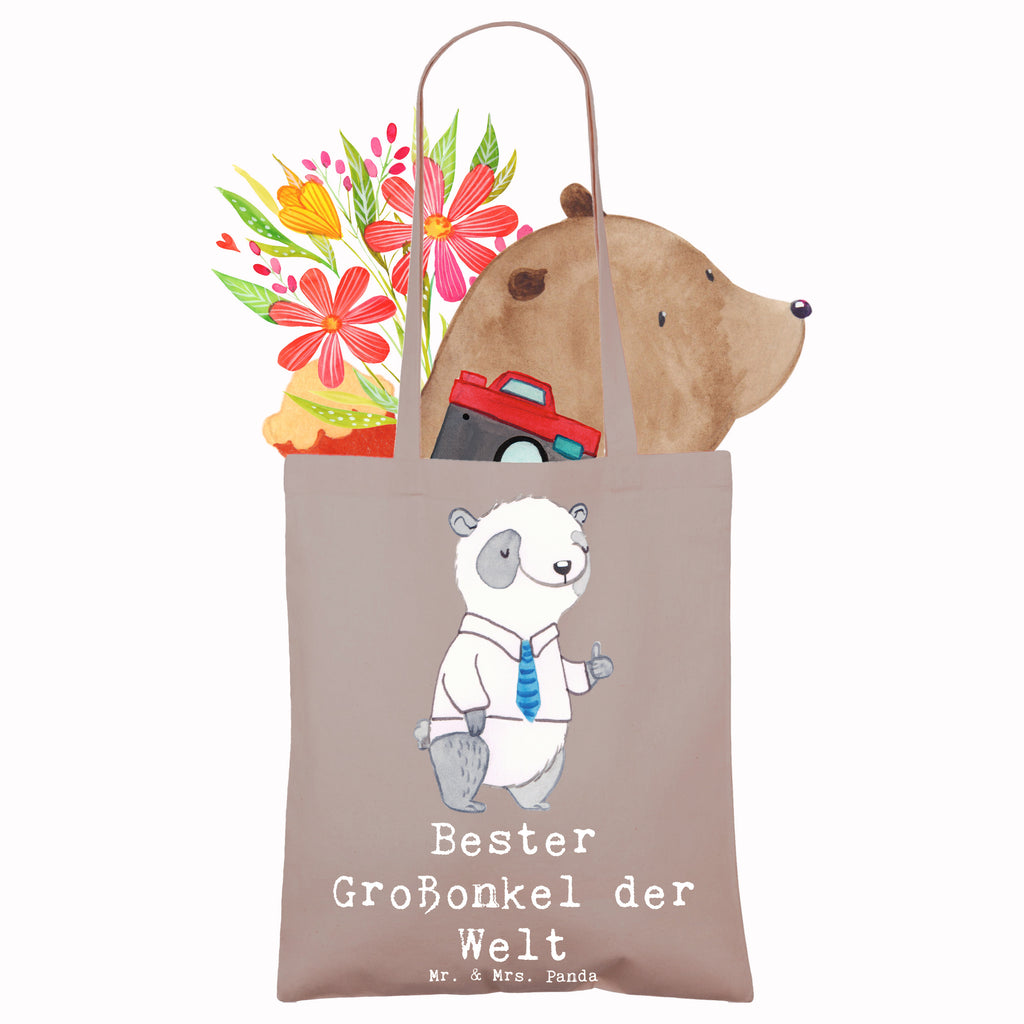 Tragetasche Panda Bester Großonkel der Welt Beuteltasche, Beutel, Einkaufstasche, Jutebeutel, Stoffbeutel, Tasche, Shopper, Umhängetasche, Strandtasche, Schultertasche, Stofftasche, Tragetasche, Badetasche, Jutetasche, Einkaufstüte, Laptoptasche, für, Dankeschön, Geschenk, Schenken, Geburtstag, Geburtstagsgeschenk, Geschenkidee, Danke, Bedanken, Mitbringsel, Freude machen, Geschenktipp, Großonkel, Onkel