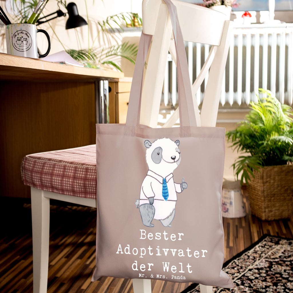 Tragetasche Panda Bester Adoptivvater der Welt Beuteltasche, Beutel, Einkaufstasche, Jutebeutel, Stoffbeutel, Tasche, Shopper, Umhängetasche, Strandtasche, Schultertasche, Stofftasche, Tragetasche, Badetasche, Jutetasche, Einkaufstüte, Laptoptasche, für, Dankeschön, Geschenk, Schenken, Geburtstag, Geburtstagsgeschenk, Geschenkidee, Danke, Bedanken, Mitbringsel, Freude machen, Geschenktipp, Adoptiv vater, Adoption, adoptiert, Adoptivvater