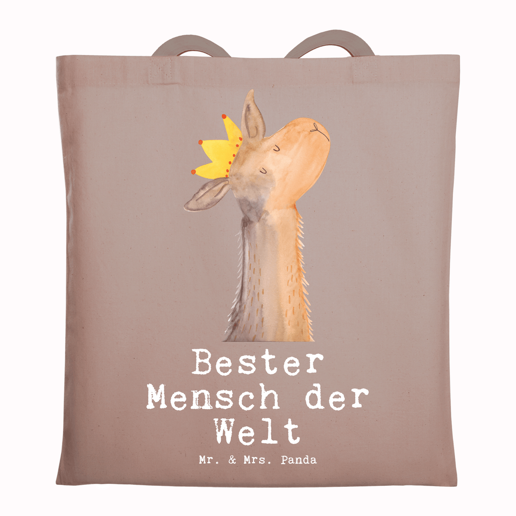 Tragetasche Lama Bester Mensch der Welt Beuteltasche, Beutel, Einkaufstasche, Jutebeutel, Stoffbeutel, Tasche, Shopper, Umhängetasche, Strandtasche, Schultertasche, Stofftasche, Tragetasche, Badetasche, Jutetasche, Einkaufstüte, Laptoptasche, für, Dankeschön, Geschenk, Schenken, Geburtstag, Geburtstagsgeschenk, Geschenkidee, Danke, Bedanken, Mitbringsel, Freude machen, Geschenktipp, Lieblingsmensch, Liebling, Lieblings Mensch, tollster Mensch, Vorbild, Partner, Ehemann, Ehefrau, Liebe, Valentinstag