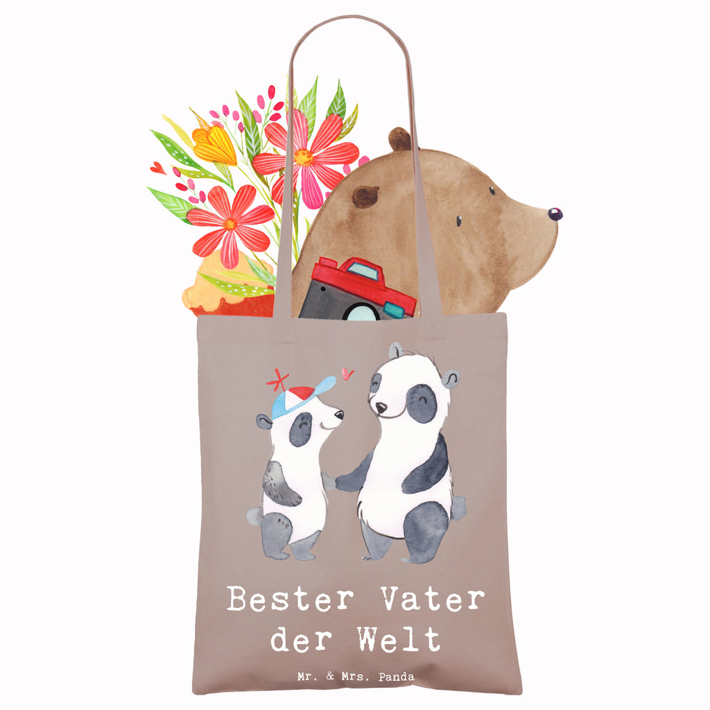 Tragetasche Panda Bester Vater der Welt Beuteltasche, Beutel, Einkaufstasche, Jutebeutel, Stoffbeutel, Tasche, Shopper, Umhängetasche, Strandtasche, Schultertasche, Stofftasche, Tragetasche, Badetasche, Jutetasche, Einkaufstüte, Laptoptasche, für, Dankeschön, Geschenk, Schenken, Geburtstag, Geburtstagsgeschenk, Geschenkidee, Danke, Bedanken, Mitbringsel, Freude machen, Geschenktipp, Vater, Papa, Dad, Daddy, Paps, Papi, Vati, Eltern, Geschenk Vater, Mann, Familie, Bester, Kleinigkeit