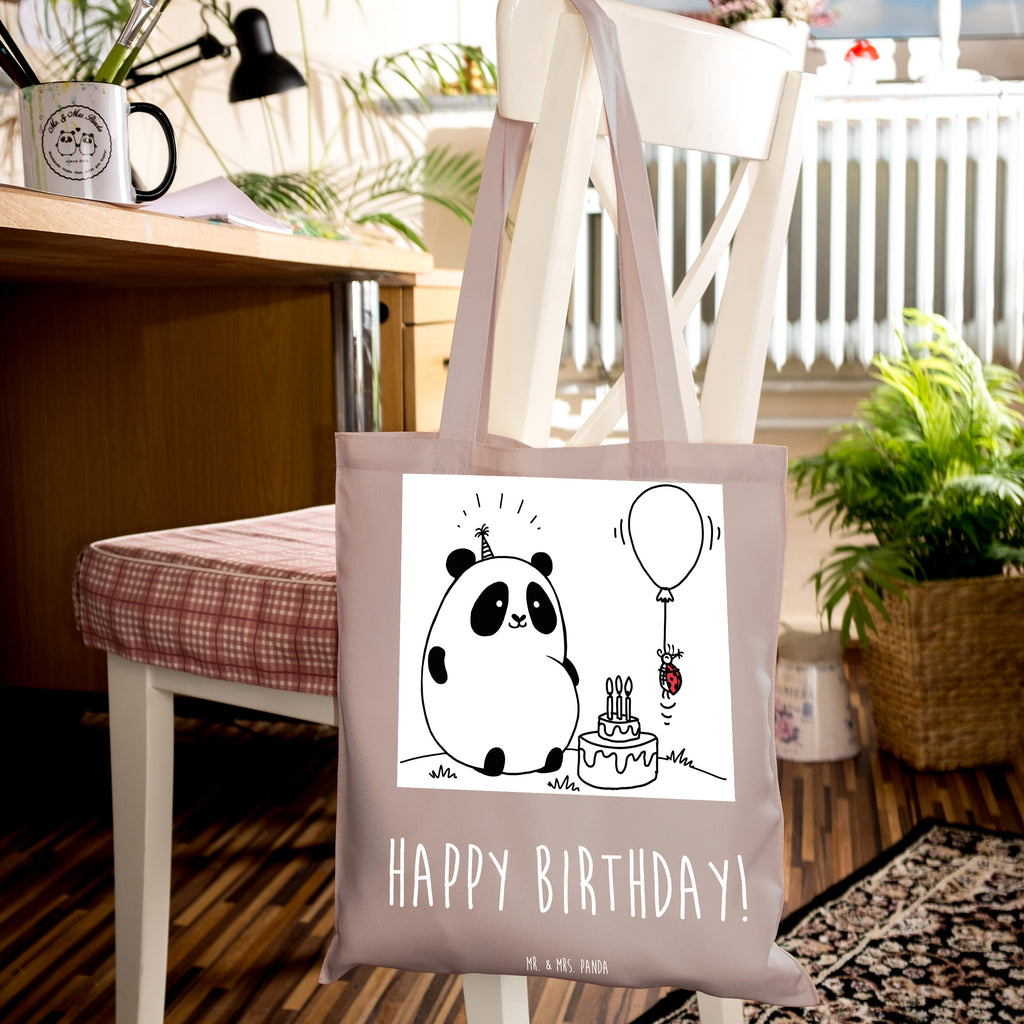 Tragetasche Easy & Peasy Happy Birthday Beuteltasche, Beutel, Einkaufstasche, Jutebeutel, Stoffbeutel, Tasche, Shopper, Umhängetasche, Strandtasche, Schultertasche, Stofftasche, Tragetasche, Badetasche, Jutetasche, Einkaufstüte, Laptoptasche