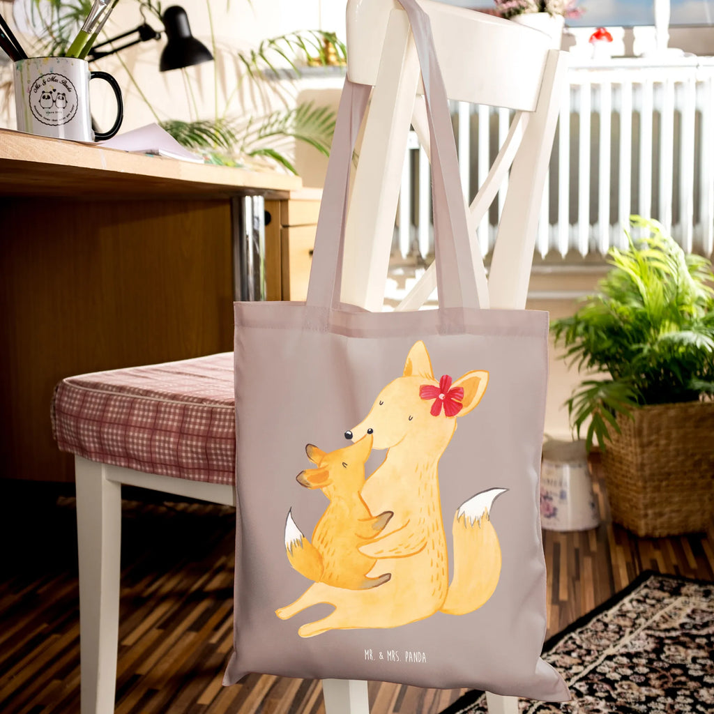 Tragetasche Fuchs Mama & Kind Beuteltasche, Beutel, Einkaufstasche, Jutebeutel, Stoffbeutel, Tasche, Shopper, Umhängetasche, Strandtasche, Schultertasche, Stofftasche, Tragetasche, Badetasche, Jutetasche, Einkaufstüte, Laptoptasche, Familie, Vatertag, Muttertag, Bruder, Schwester, Mama, Papa, Oma, Opa, Mutter, Tochter, Lieblingstochter, Beste Tochter, Geschenk