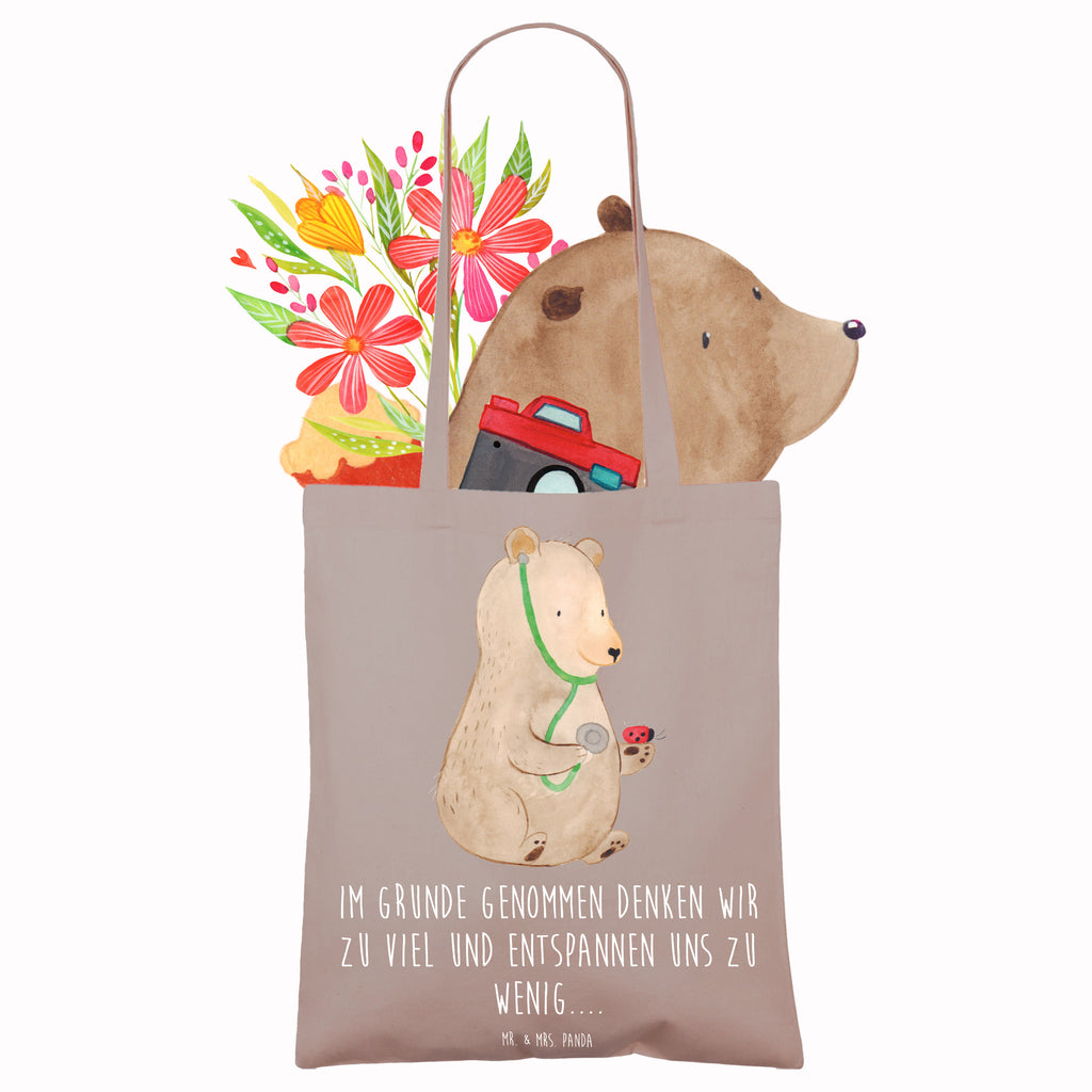 Tragetasche Bär Arzt Beuteltasche, Beutel, Einkaufstasche, Jutebeutel, Stoffbeutel, Tasche, Shopper, Umhängetasche, Strandtasche, Schultertasche, Stofftasche, Tragetasche, Badetasche, Jutetasche, Einkaufstüte, Laptoptasche, Bär, Teddy, Teddybär, Arzt, Ärztin, Doktor, Professor, Doktorin, Professorin