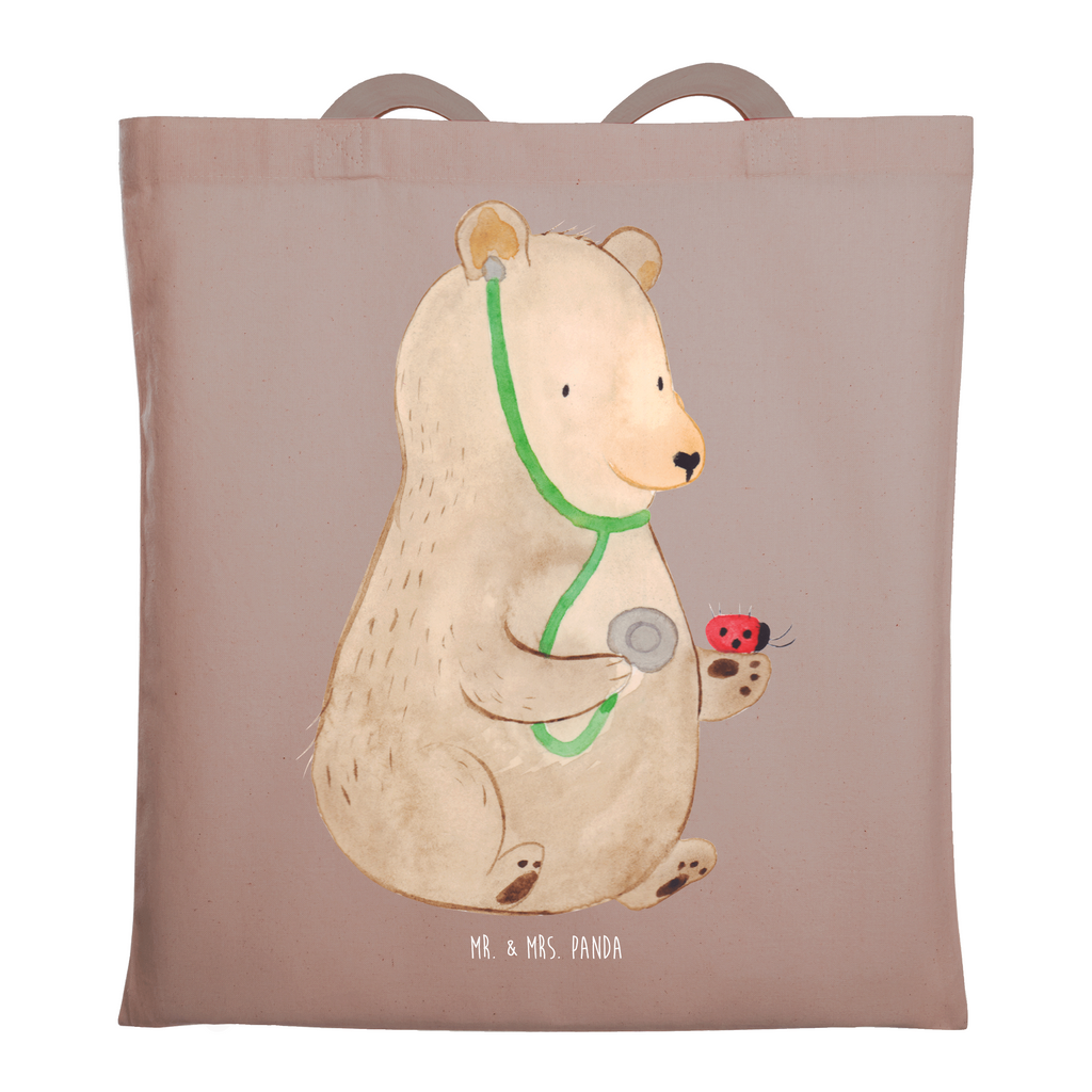 Tragetasche Bär Arzt Beuteltasche, Beutel, Einkaufstasche, Jutebeutel, Stoffbeutel, Tasche, Shopper, Umhängetasche, Strandtasche, Schultertasche, Stofftasche, Tragetasche, Badetasche, Jutetasche, Einkaufstüte, Laptoptasche, Bär, Teddy, Teddybär, Arzt, Ärztin, Doktor, Professor, Doktorin, Professorin