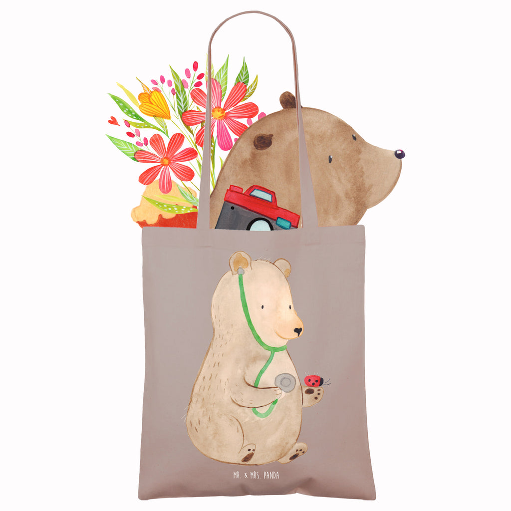 Tragetasche Bär Arzt Beuteltasche, Beutel, Einkaufstasche, Jutebeutel, Stoffbeutel, Tasche, Shopper, Umhängetasche, Strandtasche, Schultertasche, Stofftasche, Tragetasche, Badetasche, Jutetasche, Einkaufstüte, Laptoptasche, Bär, Teddy, Teddybär, Arzt, Ärztin, Doktor, Professor, Doktorin, Professorin