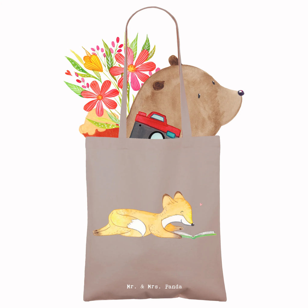 Tragetasche Fuchs Lesen Beuteltasche, Beutel, Einkaufstasche, Jutebeutel, Stoffbeutel, Tasche, Shopper, Umhängetasche, Strandtasche, Schultertasche, Stofftasche, Tragetasche, Badetasche, Jutetasche, Einkaufstüte, Laptoptasche, Geschenk, Sport, Sportart, Hobby, Schenken, Danke, Dankeschön, Auszeichnung, Gewinn, Sportler, lesen, Bücher lesen, Bücherwurm