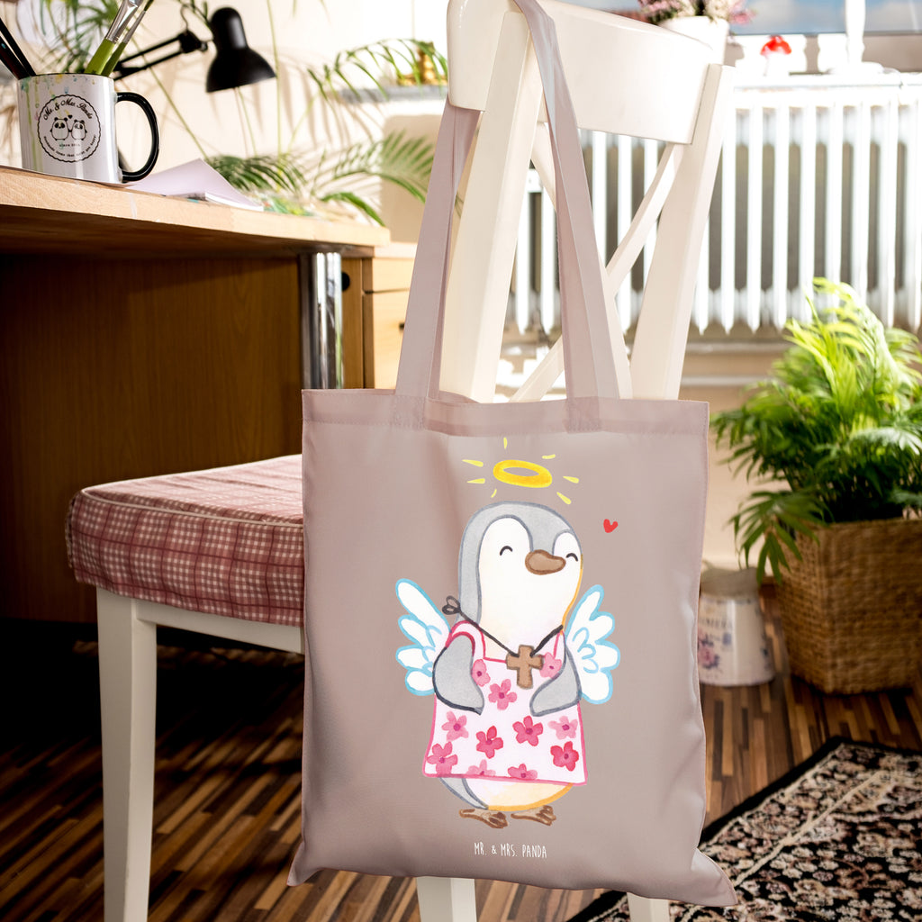 Tragetasche Pinguin Konfirmation Beuteltasche, Beutel, Einkaufstasche, Jutebeutel, Stoffbeutel, Tasche, Shopper, Umhängetasche, Strandtasche, Schultertasche, Stofftasche, Tragetasche, Badetasche, Jutetasche, Einkaufstüte, Laptoptasche, Konfirmation, Kommunion, Jugendweihe, Konfirmation Geschenk, Schutzengel, Zuversicht, Vertrauen