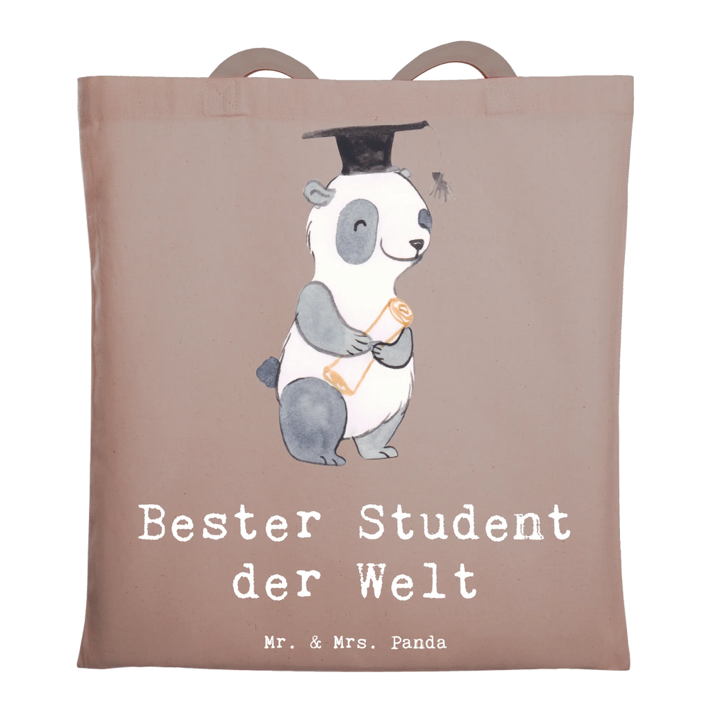 Tragetasche Panda Bester Student der Welt Beuteltasche, Beutel, Einkaufstasche, Jutebeutel, Stoffbeutel, Tasche, Shopper, Umhängetasche, Strandtasche, Schultertasche, Stofftasche, Tragetasche, Badetasche, Jutetasche, Einkaufstüte, Laptoptasche, für, Dankeschön, Geschenk, Schenken, Geburtstag, Geburtstagsgeschenk, Geschenkidee, Danke, Bedanken, Mitbringsel, Freude machen, Geschenktipp, Student, Studium, Sohn, Spaß, Musterschüler, lustig, Studienabschluss, witzig, Universität, Abschluss, Alumni, Uni, Studenten, Hochschule