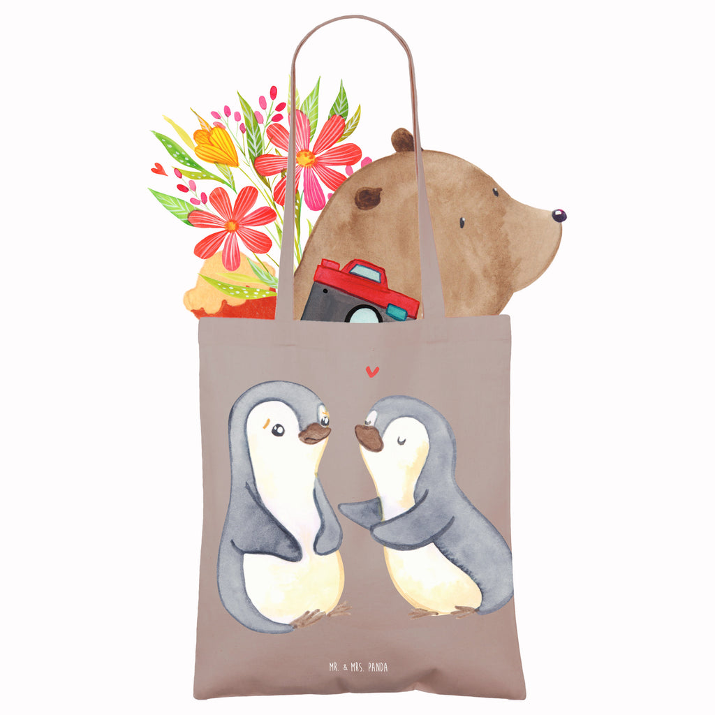 Tragetasche Pinguine trösten Beuteltasche, Beutel, Einkaufstasche, Jutebeutel, Stoffbeutel, Tasche, Shopper, Umhängetasche, Strandtasche, Schultertasche, Stofftasche, Tragetasche, Badetasche, Jutetasche, Einkaufstüte, Laptoptasche, Liebe, Partner, Freund, Freundin, Ehemann, Ehefrau, Heiraten, Verlobung, Heiratsantrag, Liebesgeschenk, Jahrestag, Hocheitstag, Valentinstag, Geschenk für Frauen, Hochzeitstag, Mitbringsel, Geschenk für Freundin, Geschenk für Partner, Liebesbeweis, für Männer, für Ehemann