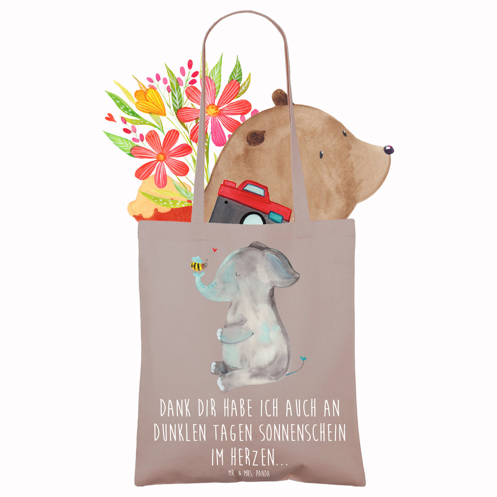 Tragetasche Elefant & Biene Beuteltasche, Beutel, Einkaufstasche, Jutebeutel, Stoffbeutel, Tasche, Shopper, Umhängetasche, Strandtasche, Schultertasche, Stofftasche, Tragetasche, Badetasche, Jutetasche, Einkaufstüte, Laptoptasche, Tiermotive, Gute Laune, lustige Sprüche, Tiere, Elefant, Biene, Liebe, Liebesbeweis, Jahrestag, Liebesgeschenk, Heiratsantrag, Hochzeitsgeschenk, Liebesspruch