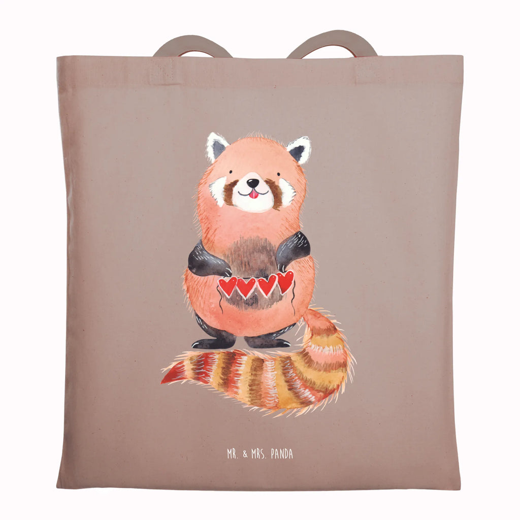 Tragetasche Roter Panda Beuteltasche, Beutel, Einkaufstasche, Jutebeutel, Stoffbeutel, Tasche, Shopper, Umhängetasche, Strandtasche, Schultertasche, Stofftasche, Tragetasche, Badetasche, Jutetasche, Einkaufstüte, Laptoptasche, Tiermotive, Gute Laune, lustige Sprüche, Tiere, Panda, Liebe, Rot, Herz, Liebling, Lieblingsmensch