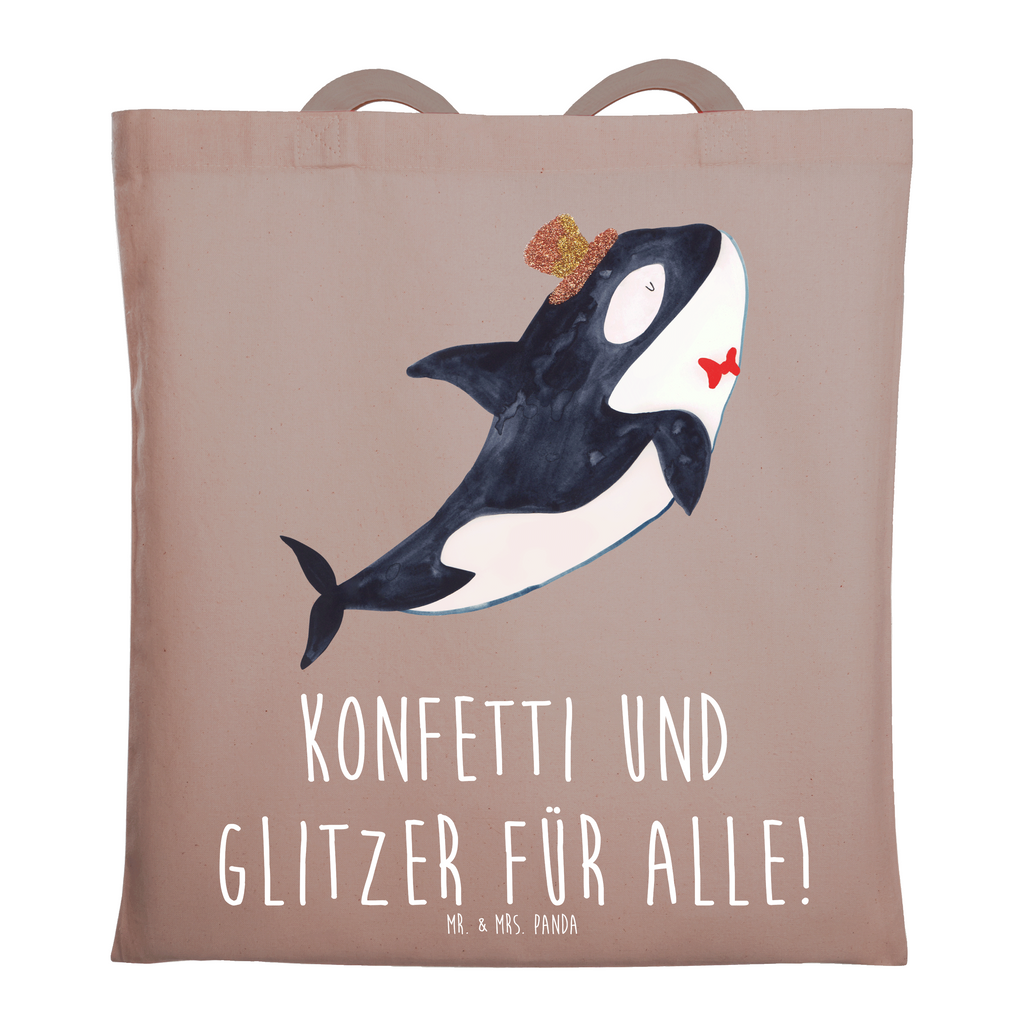 Tragetasche Orca Zylinder Beuteltasche, Beutel, Einkaufstasche, Jutebeutel, Stoffbeutel, Tasche, Shopper, Umhängetasche, Strandtasche, Schultertasche, Stofftasche, Tragetasche, Badetasche, Jutetasche, Einkaufstüte, Laptoptasche, Meerestiere, Meer, Urlaub, Narwal, Glitter, Konfetti, Glitzer, Geburtstag, Feier, Fete, Fest, Glückwunsch, Orca