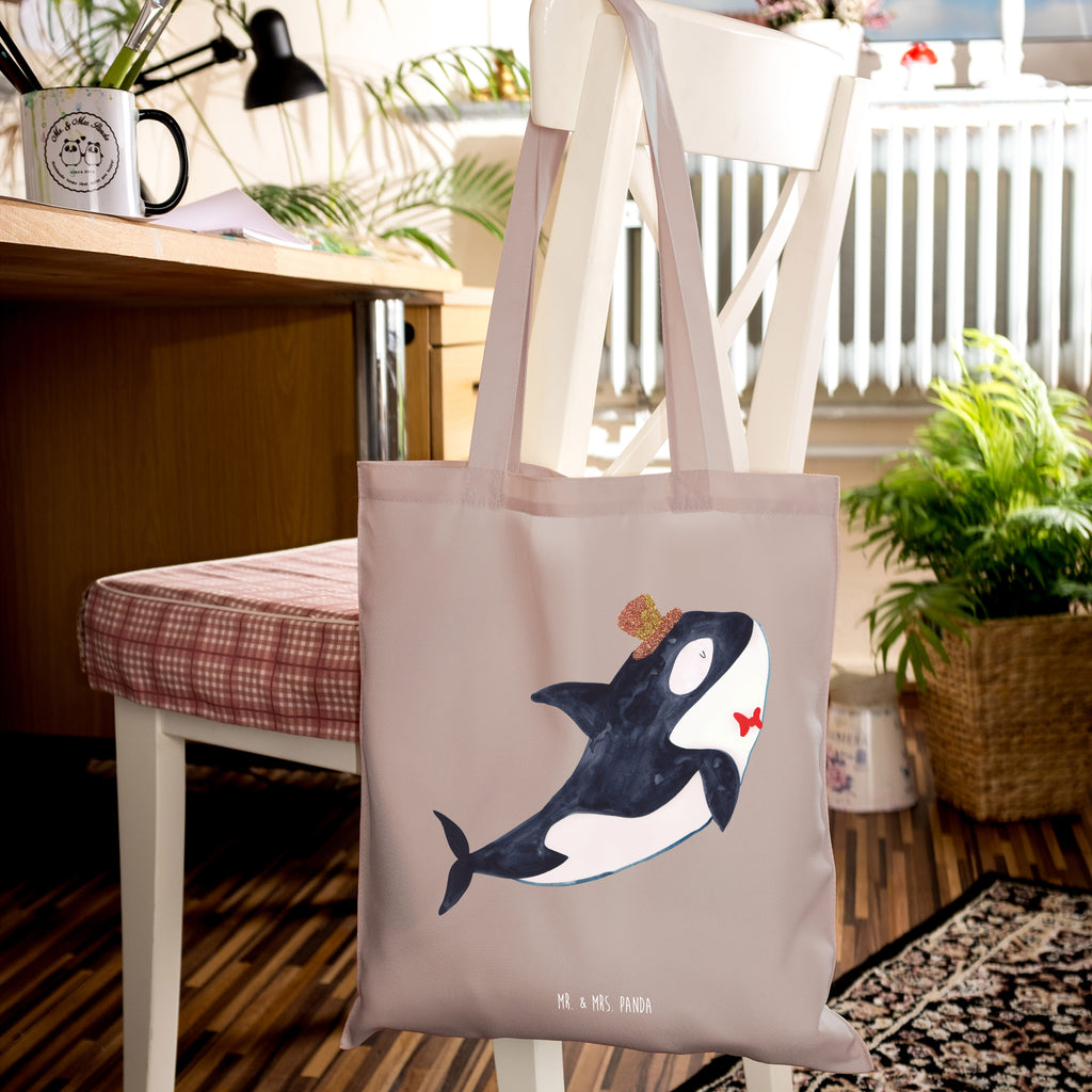 Tragetasche Orca Zylinder Beuteltasche, Beutel, Einkaufstasche, Jutebeutel, Stoffbeutel, Tasche, Shopper, Umhängetasche, Strandtasche, Schultertasche, Stofftasche, Tragetasche, Badetasche, Jutetasche, Einkaufstüte, Laptoptasche, Meerestiere, Meer, Urlaub, Narwal, Glitter, Konfetti, Glitzer, Geburtstag, Feier, Fete, Fest, Glückwunsch, Orca