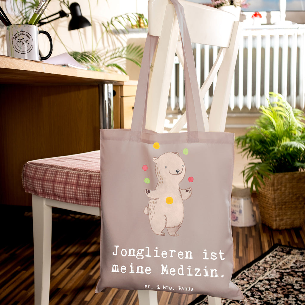 Tragetasche Bär Jonglieren Beuteltasche, Beutel, Einkaufstasche, Jutebeutel, Stoffbeutel, Tasche, Shopper, Umhängetasche, Strandtasche, Schultertasche, Stofftasche, Tragetasche, Badetasche, Jutetasche, Einkaufstüte, Laptoptasche, Geschenk, Sport, Sportart, Hobby, Schenken, Danke, Dankeschön, Auszeichnung, Gewinn, Sportler, Jonglieren, Jongleur, Zirkus, Artistik