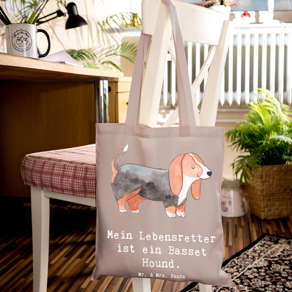 Tragetasche Basset Hound Lebensretter Beuteltasche, Beutel, Einkaufstasche, Jutebeutel, Stoffbeutel, Tasche, Shopper, Umhängetasche, Strandtasche, Schultertasche, Stofftasche, Tragetasche, Badetasche, Jutetasche, Einkaufstüte, Laptoptasche, Hund, Hunderasse, Rassehund, Hundebesitzer, Geschenk, Tierfreund, Schenken, Welpe, Basset Hound, Basset