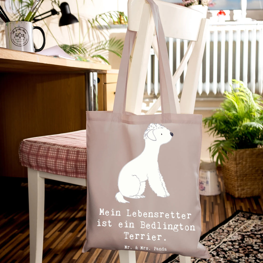 Tragetasche Bedlington Terrier Lebensretter Beuteltasche, Beutel, Einkaufstasche, Jutebeutel, Stoffbeutel, Tasche, Shopper, Umhängetasche, Strandtasche, Schultertasche, Stofftasche, Tragetasche, Badetasche, Jutetasche, Einkaufstüte, Laptoptasche, Hund, Hunderasse, Rassehund, Hundebesitzer, Geschenk, Tierfreund, Schenken, Welpe, Bedlington Terrier, Terrier