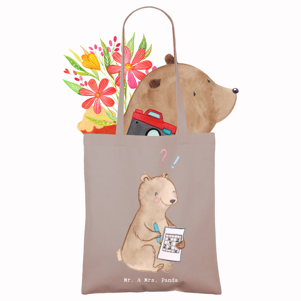 Tragetasche Bär Rätsel lösen Beuteltasche, Beutel, Einkaufstasche, Jutebeutel, Stoffbeutel, Tasche, Shopper, Umhängetasche, Strandtasche, Schultertasche, Stofftasche, Tragetasche, Badetasche, Jutetasche, Einkaufstüte, Laptoptasche, Geschenk, Sport, Sportart, Hobby, Schenken, Danke, Dankeschön, Auszeichnung, Gewinn, Sportler, Rätsel lösen, Kreuzworträtsel lösen, Knobeln, Gedächtnistraining, Gedächtnissport