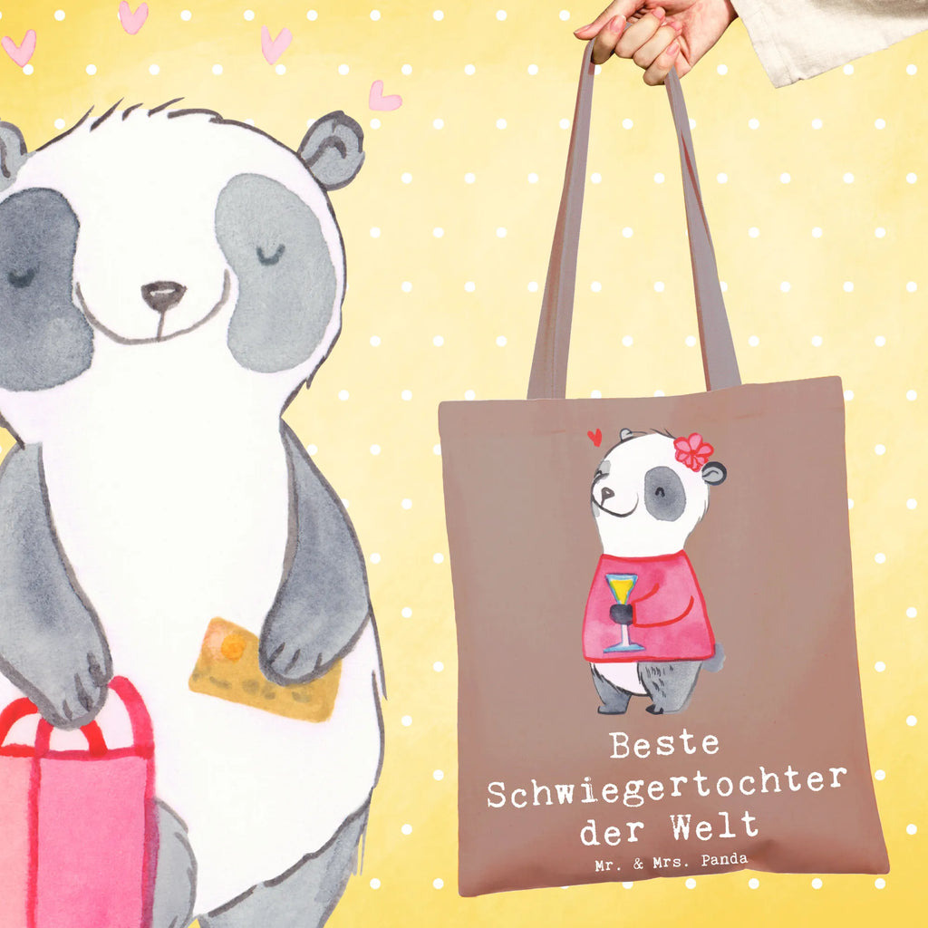 Tragetasche Panda Beste Schwiegertochter der Welt Beuteltasche, Beutel, Einkaufstasche, Jutebeutel, Stoffbeutel, Tasche, Shopper, Umhängetasche, Strandtasche, Schultertasche, Stofftasche, Tragetasche, Badetasche, Jutetasche, Einkaufstüte, Laptoptasche, für, Dankeschön, Geschenk, Schenken, Geburtstag, Geburtstagsgeschenk, Geschenkidee, Danke, Bedanken, Mitbringsel, Freude machen, Geschenktipp, Schwiegertochter, Tochter, Ehefrau des Sohns, Frau, angeheiratet, Hochzeit