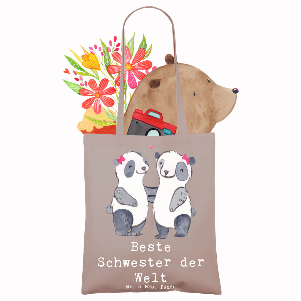 Tragetasche Panda Beste Schwester der Welt Beuteltasche, Beutel, Einkaufstasche, Jutebeutel, Stoffbeutel, Tasche, Shopper, Umhängetasche, Strandtasche, Schultertasche, Stofftasche, Tragetasche, Badetasche, Jutetasche, Einkaufstüte, Laptoptasche, für, Dankeschön, Geschenk, Schenken, Geburtstag, Geburtstagsgeschenk, Geschenkidee, Danke, Bedanken, Mitbringsel, Freude machen, Geschenktipp, Schwestern, Schwester, Geschwister, Schwesterherz, Sister, Familie, Kleinigkeit, Beste, Tochter, Liebe, Kinder