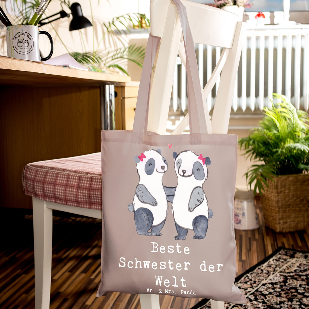 Tragetasche Panda Beste Schwester der Welt Beuteltasche, Beutel, Einkaufstasche, Jutebeutel, Stoffbeutel, Tasche, Shopper, Umhängetasche, Strandtasche, Schultertasche, Stofftasche, Tragetasche, Badetasche, Jutetasche, Einkaufstüte, Laptoptasche, für, Dankeschön, Geschenk, Schenken, Geburtstag, Geburtstagsgeschenk, Geschenkidee, Danke, Bedanken, Mitbringsel, Freude machen, Geschenktipp, Schwestern, Schwester, Geschwister, Schwesterherz, Sister, Familie, Kleinigkeit, Beste, Tochter, Liebe, Kinder