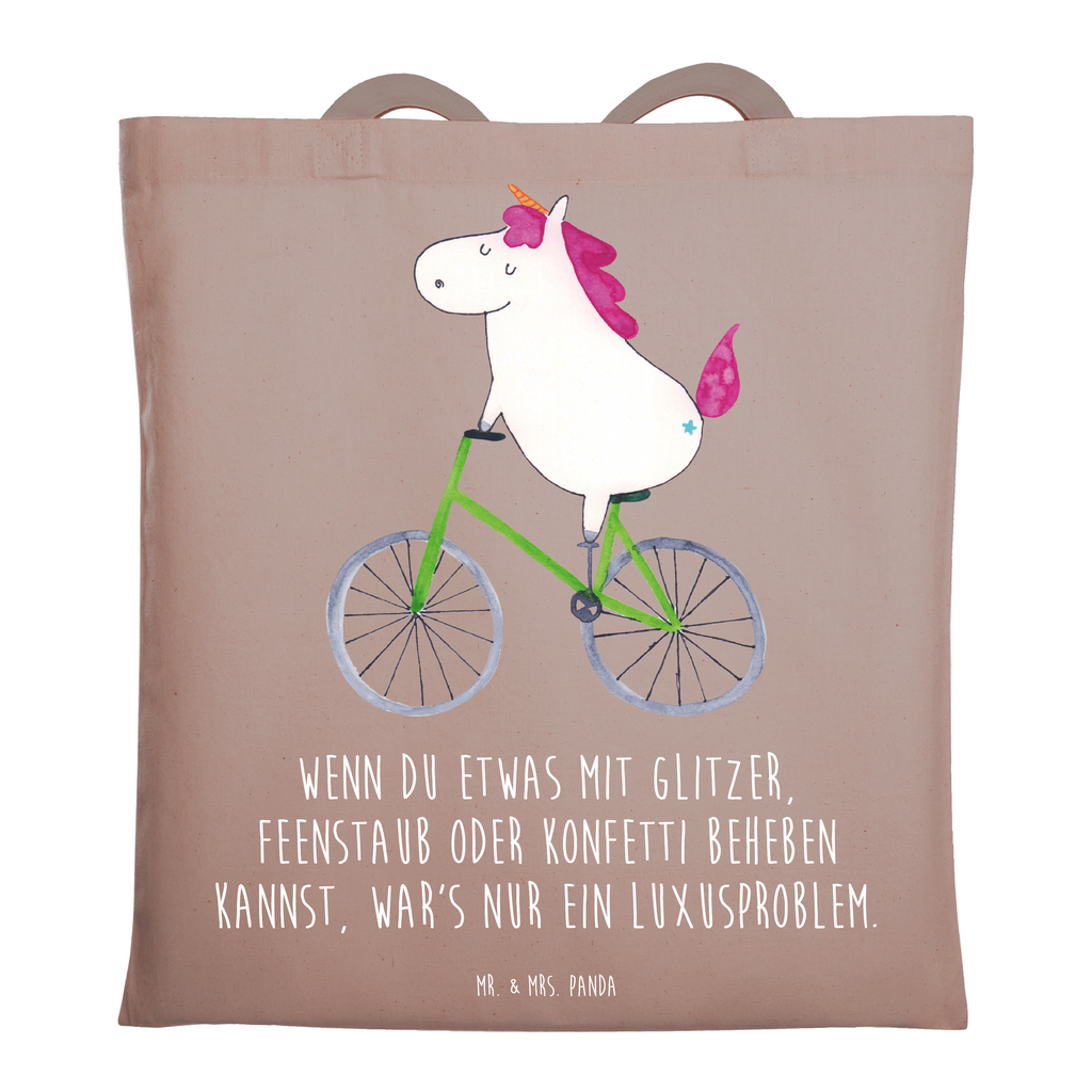 Tragetasche Einhorn Radfahrer Beuteltasche, Beutel, Einkaufstasche, Jutebeutel, Stoffbeutel, Tasche, Shopper, Umhängetasche, Strandtasche, Schultertasche, Stofftasche, Tragetasche, Badetasche, Jutetasche, Einkaufstüte, Laptoptasche, Einhorn, Einhörner, Einhorn Deko, Pegasus, Unicorn, Radfahren, Radfahrer, Rad, Bike, Feenstaub, Konfetti, Luxusproblem, Kummer, Liebeskummer