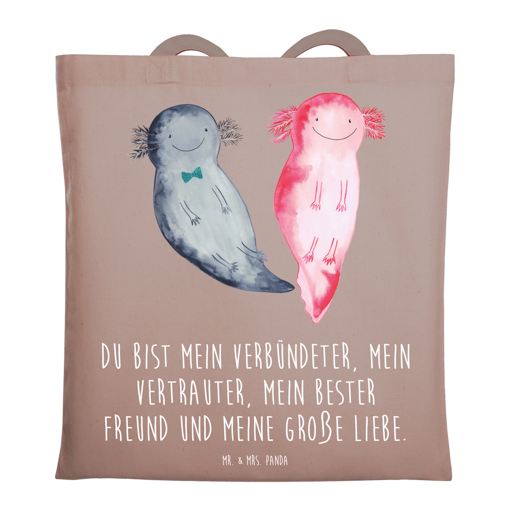 Tragetasche Axolotl Freundin Beuteltasche, Beutel, Einkaufstasche, Jutebeutel, Stoffbeutel, Tasche, Shopper, Umhängetasche, Strandtasche, Schultertasche, Stofftasche, Tragetasche, Badetasche, Jutetasche, Einkaufstüte, Laptoptasche, Axolotl, Molch, Axolot, Schwanzlurch, Lurch, Lurche, Liebe, große Liebe, Liebesbeweis, Freund, Verlobter, Ehemann, Jahrestag, Valentinstag