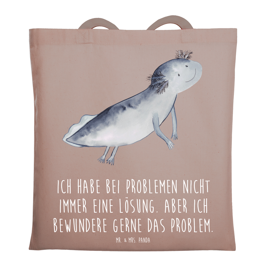 Tragetasche Axolotl schwimmt Beuteltasche, Beutel, Einkaufstasche, Jutebeutel, Stoffbeutel, Tasche, Shopper, Umhängetasche, Strandtasche, Schultertasche, Stofftasche, Tragetasche, Badetasche, Jutetasche, Einkaufstüte, Laptoptasche, Axolotl, Molch, Axolot, Schwanzlurch, Lurch, Lurche, Problem, Probleme, Lösungen, Motivation