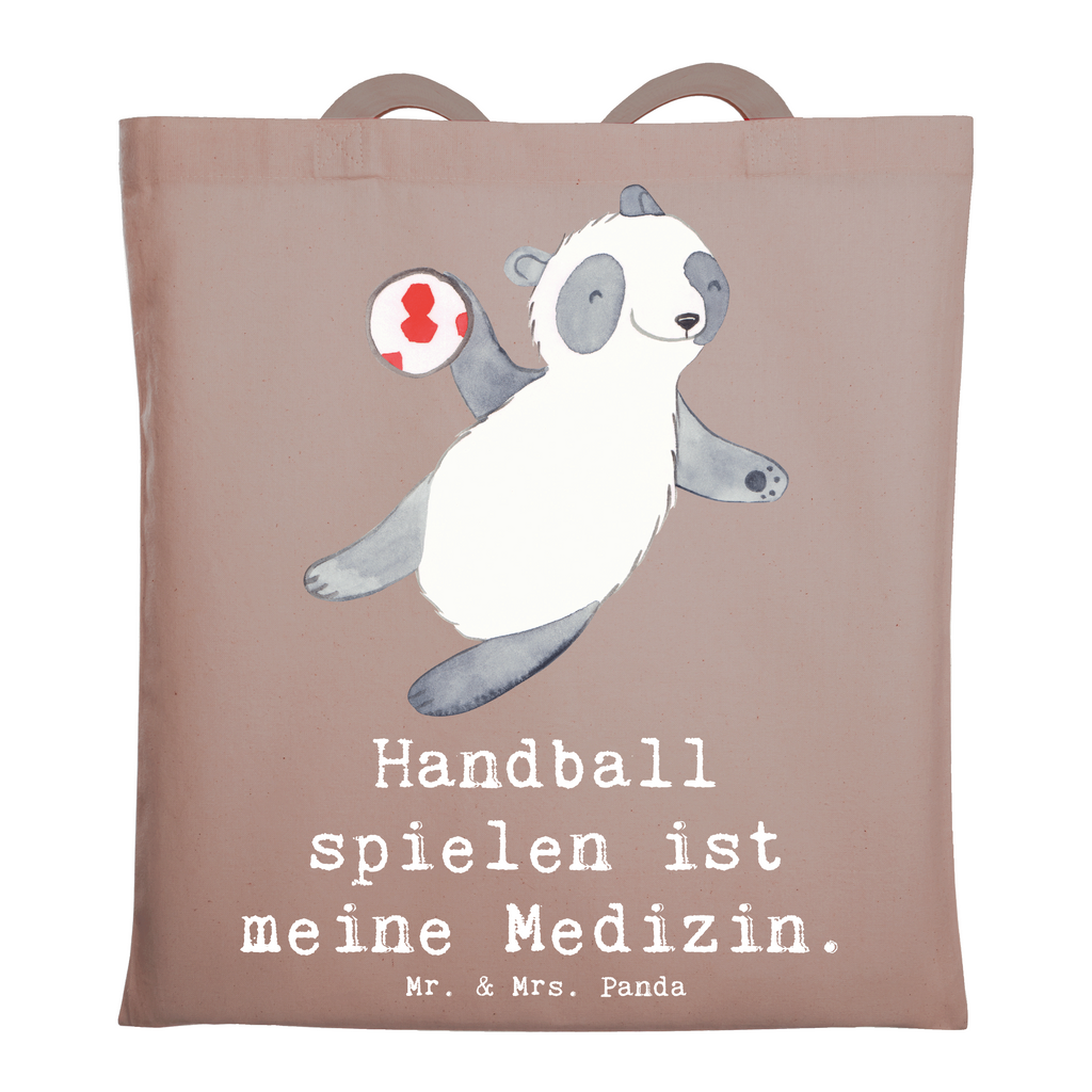 Tragetasche Panda Handball spielen Beuteltasche, Beutel, Einkaufstasche, Jutebeutel, Stoffbeutel, Tasche, Shopper, Umhängetasche, Strandtasche, Schultertasche, Stofftasche, Tragetasche, Badetasche, Jutetasche, Einkaufstüte, Laptoptasche, Geschenk, Sport, Sportart, Hobby, Schenken, Danke, Dankeschön, Auszeichnung, Gewinn, Sportler, Handball spielen, Handball Turnier, Handball Club, Handball Verein