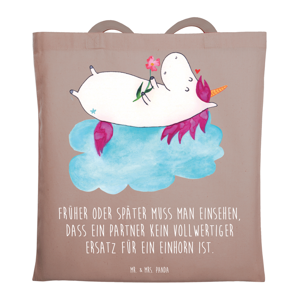 Tragetasche Einhorn verliebt auf Wolke Beuteltasche, Beutel, Einkaufstasche, Jutebeutel, Stoffbeutel, Tasche, Shopper, Umhängetasche, Strandtasche, Schultertasche, Stofftasche, Tragetasche, Badetasche, Jutetasche, Einkaufstüte, Laptoptasche, Einhorn, Einhörner, Einhorn Deko, Pegasus, Unicorn, verliebt, Liebe, Liebesbeweis, Freundin, Wolke