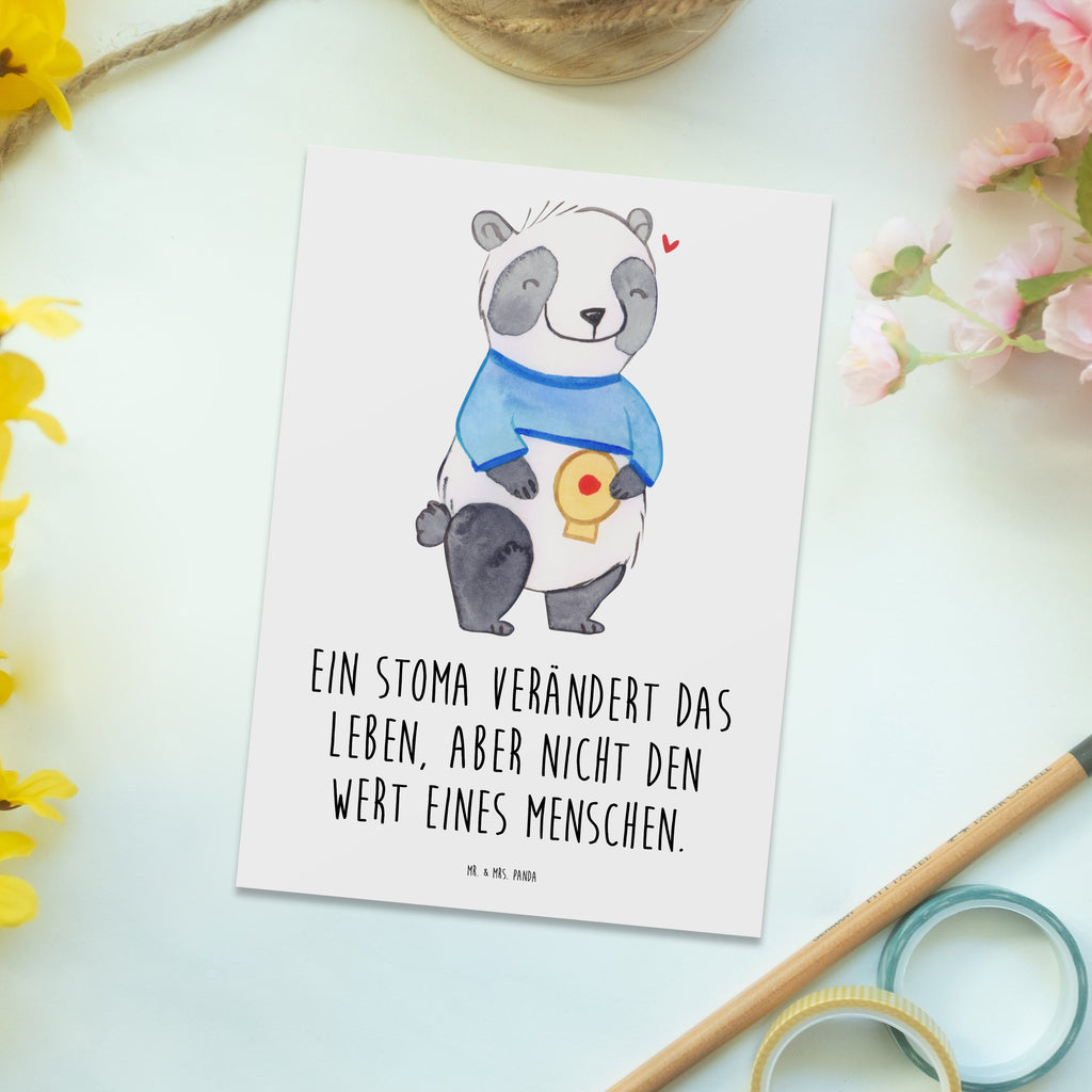 Postkarte Panda künstlicher Darmausgang Postkarte, Karte, Geschenkkarte, Grußkarte, Einladung, Ansichtskarte, Geburtstagskarte, Einladungskarte, Dankeskarte, Ansichtskarten, Einladung Geburtstag, Einladungskarten Geburtstag, Panda, künstlicher Darmausgang, Stoma, Stomabeutel