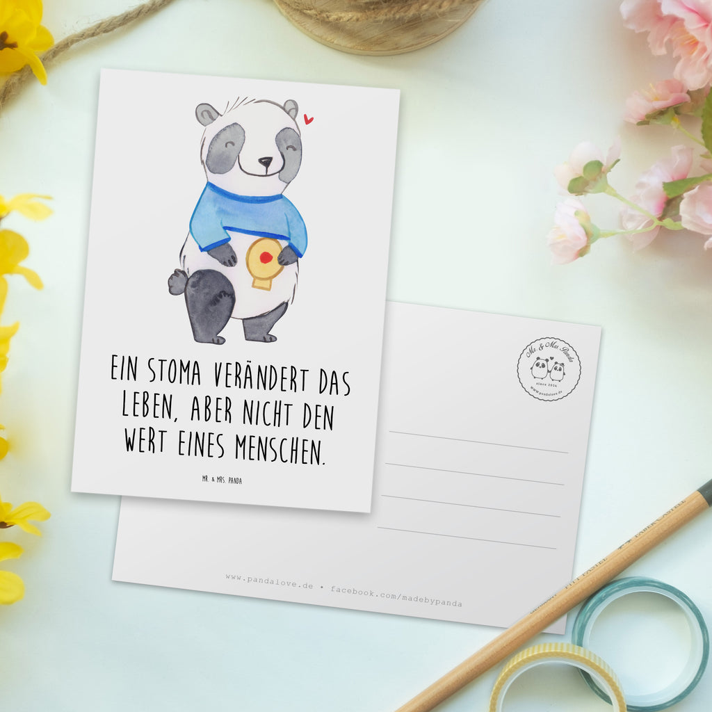 Postkarte Panda künstlicher Darmausgang Postkarte, Karte, Geschenkkarte, Grußkarte, Einladung, Ansichtskarte, Geburtstagskarte, Einladungskarte, Dankeskarte, Ansichtskarten, Einladung Geburtstag, Einladungskarten Geburtstag, Panda, künstlicher Darmausgang, Stoma, Stomabeutel